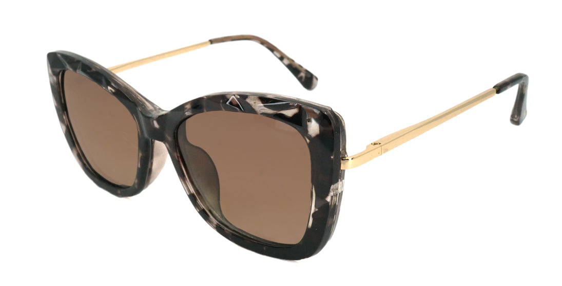 Playful Patterned Clip-on Sunglasses 7753 - Trendy UV Protection Eyewear for Outdoor Activities, Driving, and Fashion Accessories