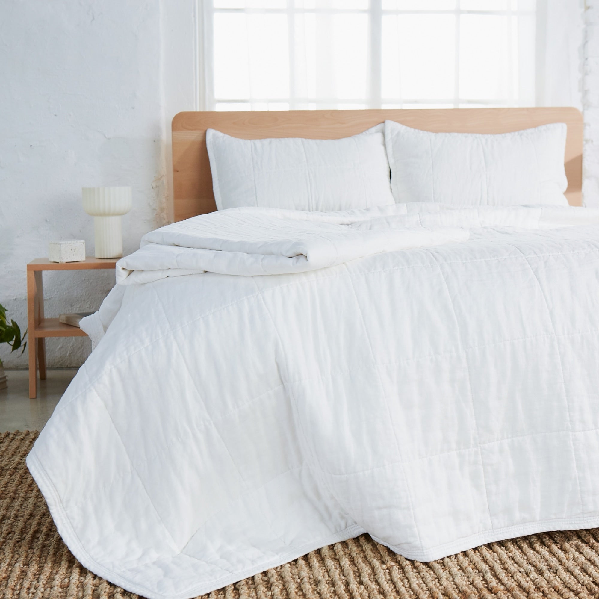 Natural Linen Quilt - Breathable & Hypoallergenic Bedding Set for All Seasons | Cozy Lightweight Duvet Cover for Bedroom, Guest Room & Airbnb