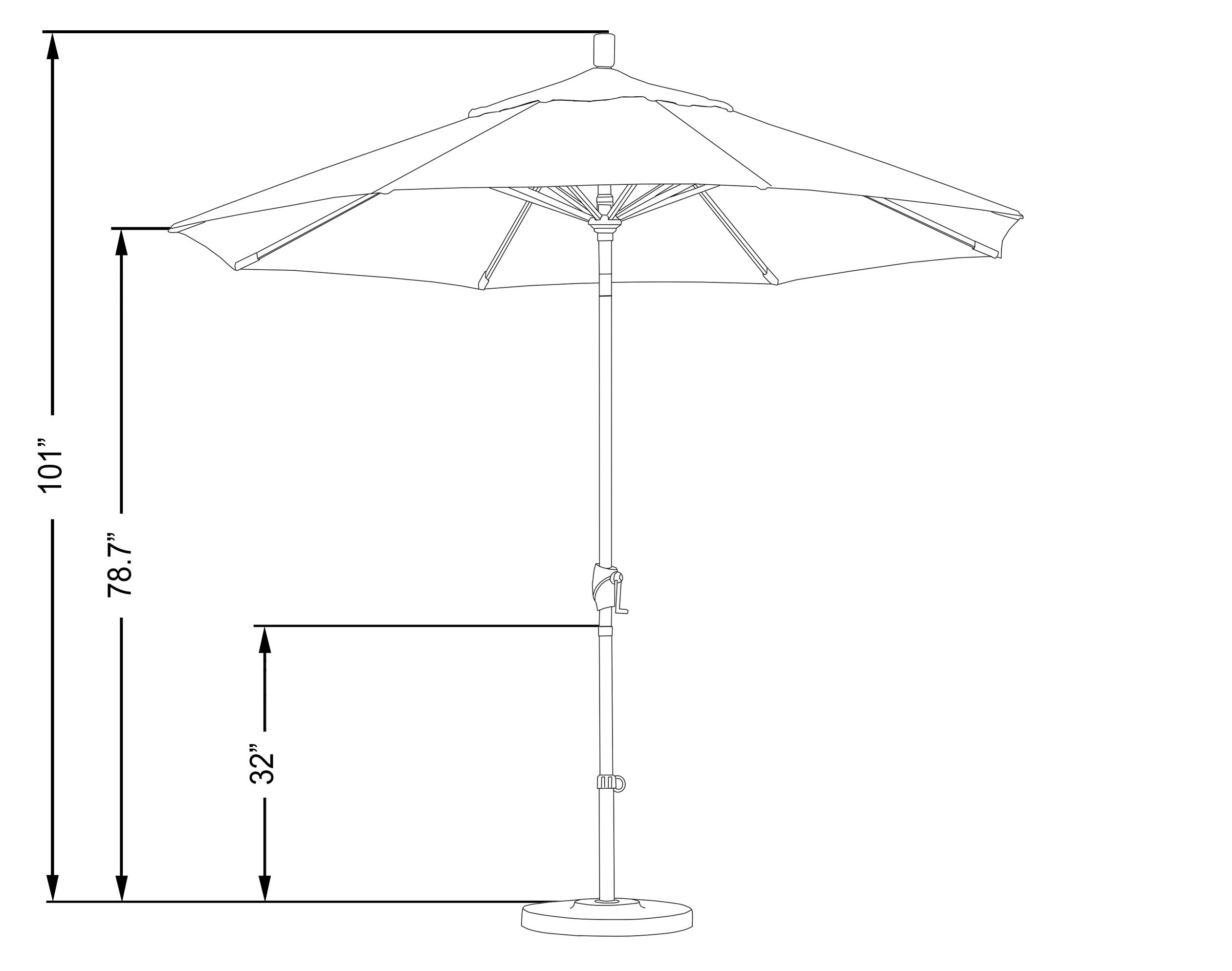 9' California Umbrella - Aluminum Market Umbrella with Crank Lift & Tilt - Perfect for Patio & Outdoor Dining