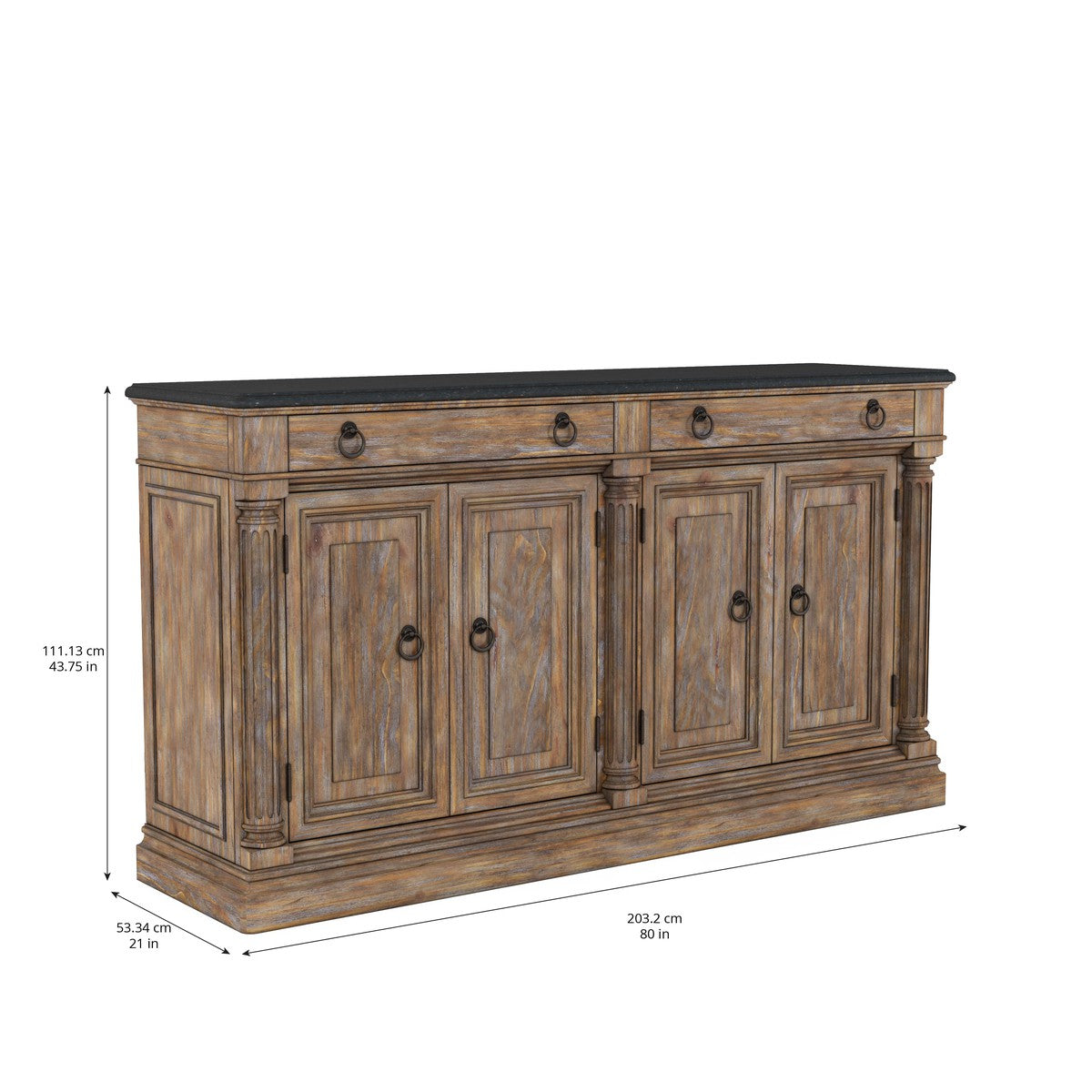 Elegant Brown Architrave Buffet Cabinet - Perfect for Dining Room Storage & Home Decor