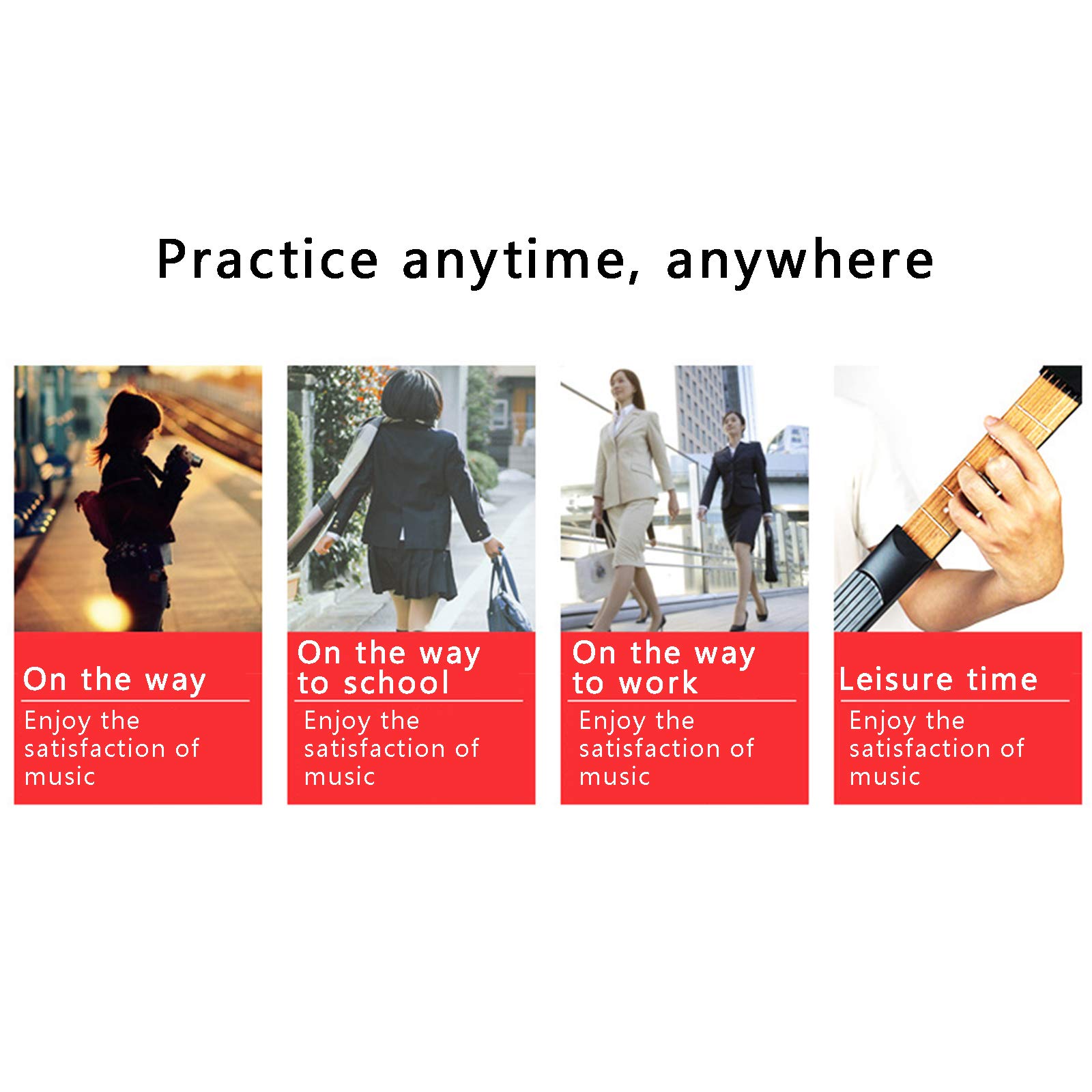 Mini Pocket Guitar - 6 Fret Portable Practice Tool for Beginners | Acoustic/Electric Guitar Chord Trainer & Fingering Aid | Perfect for Travel, Office & Home Practice