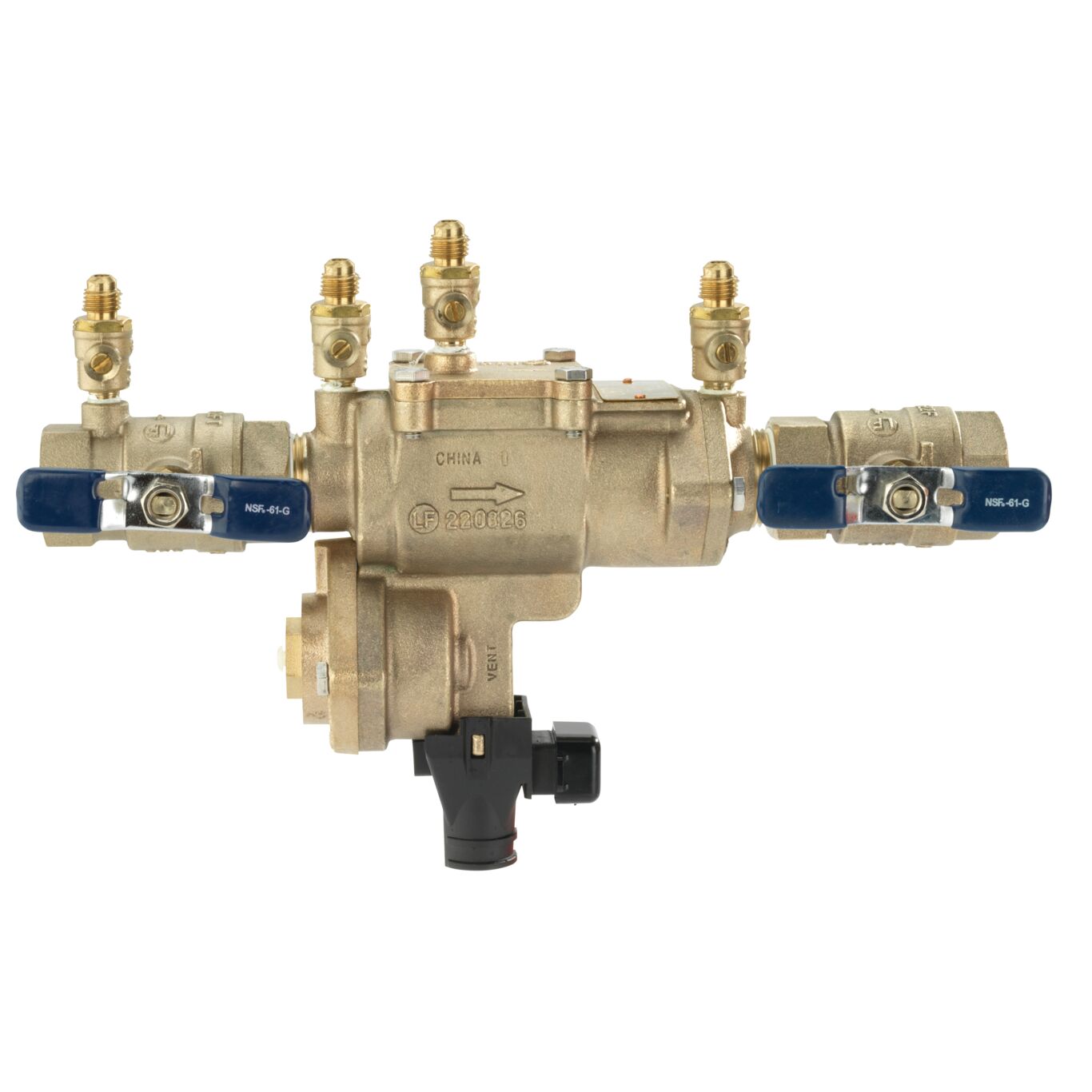 Febco LF860 QT FS 1 1 IN Lead Free Reduced Pressure Zone Backflow Preventer Assembly - Quarter Turn Shutoff, Small Diameter, Backflow Flood Sensor - Ideal for Residential Plumbing, Irrigation Systems & Water Conservation