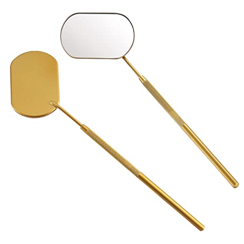 Large Stainless Steel Eyelash Extension Mirror - Gold Makeup Mirror for Professional Lash Artists & DIY Beauty - Perfect for Salon, Home Use & Travel