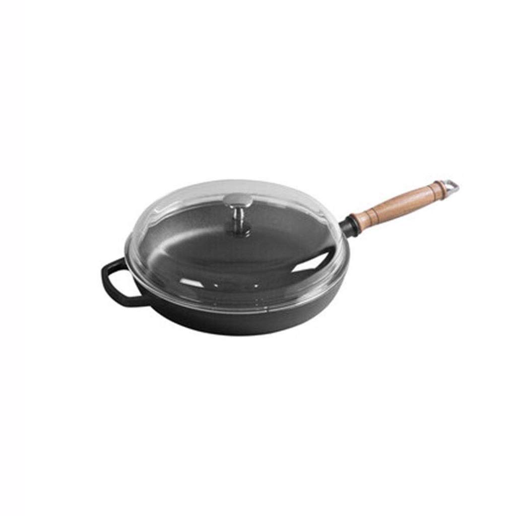 GPPZM 28cm Cast Iron Skillet - Pre-Seasoned Uncoated Frying Pan for Steak, Pancakes & Cooking - Heavy Duty Black Iron Skillet for Gas Stove, Oven & Campfire - Perfect for Searing, Baking & Outdoor Grilling