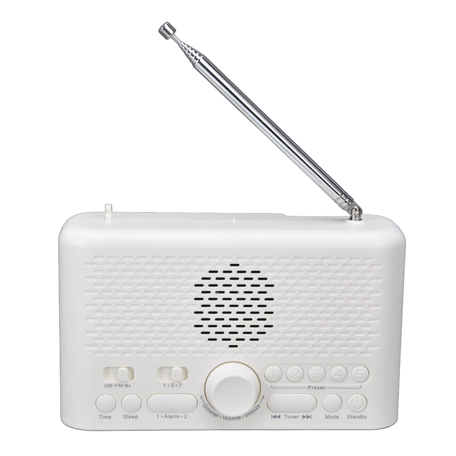 ASHATA Vintage Bluetooth Alarm Clock Radio with LED Display, FM Radio, USB Port & Antenna - Portable Speaker for Home, Office & Travel | Perfect for Bedrooms, Desks & On-the-Go Use