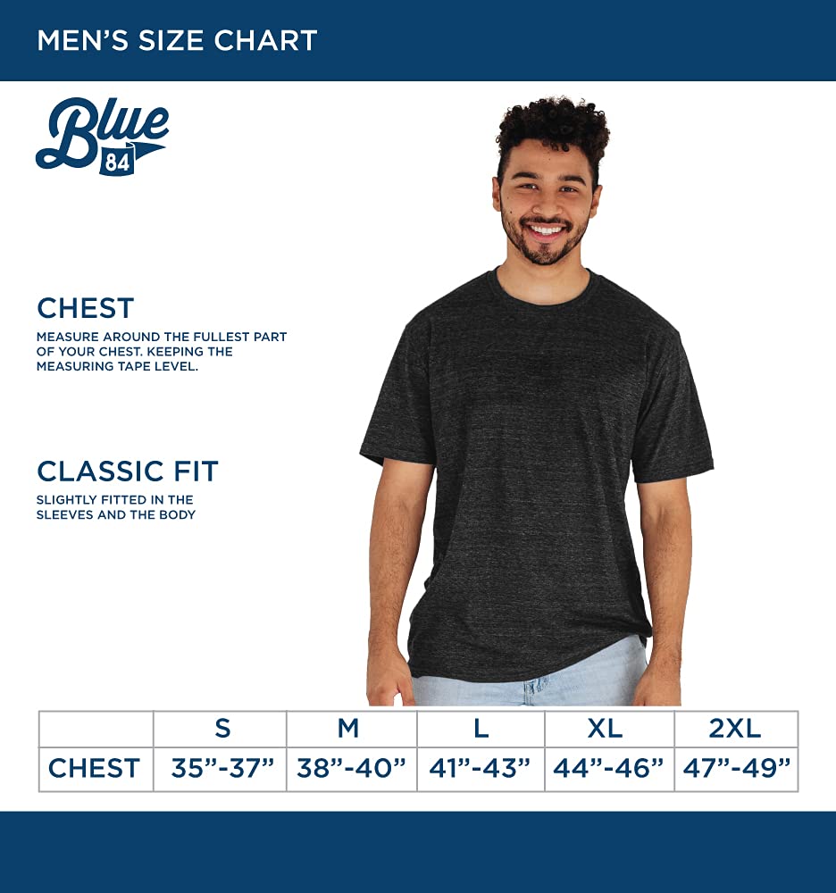 Blue 84 Men's Tri-Blend T-Shirt - Soft Team Color Cotton Tee for Casual Wear & Sports Fan Outfits