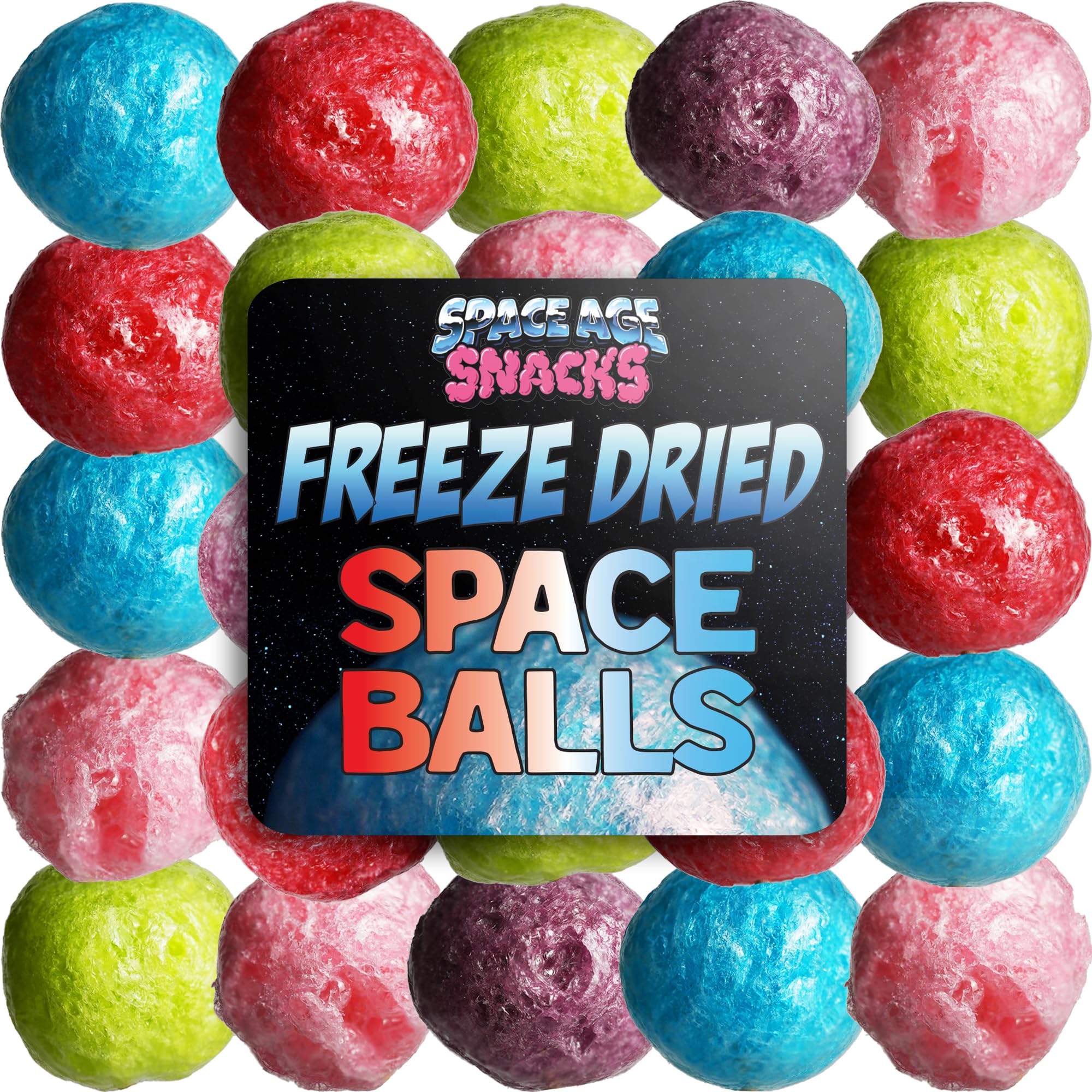 Premium Freeze Dried Space Balls Candy - 6oz Crunchy Astronaut-Inspired Treats for Kids & Adults - Perfect for Birthday Parties, Movie Nights & Space-Themed Events - Individually Boxed for Freshness & Protection