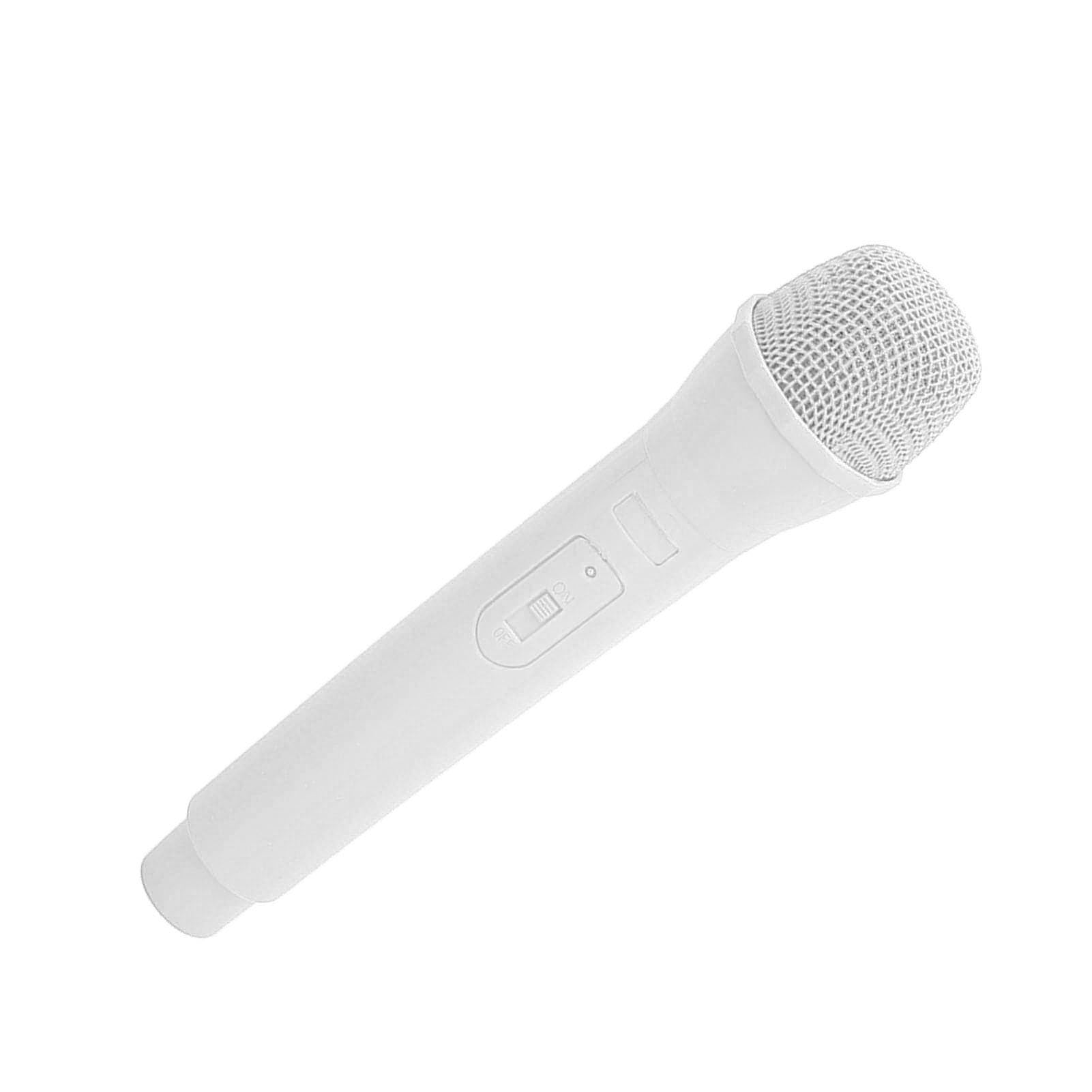 Kids Pretend Play Microphone Toy - Portable Smooth Bottom ABS Plastic Microphone for Singing, Performance & Interview Props (White) - Perfect for Home Karaoke, Talent Shows & Role Play Games