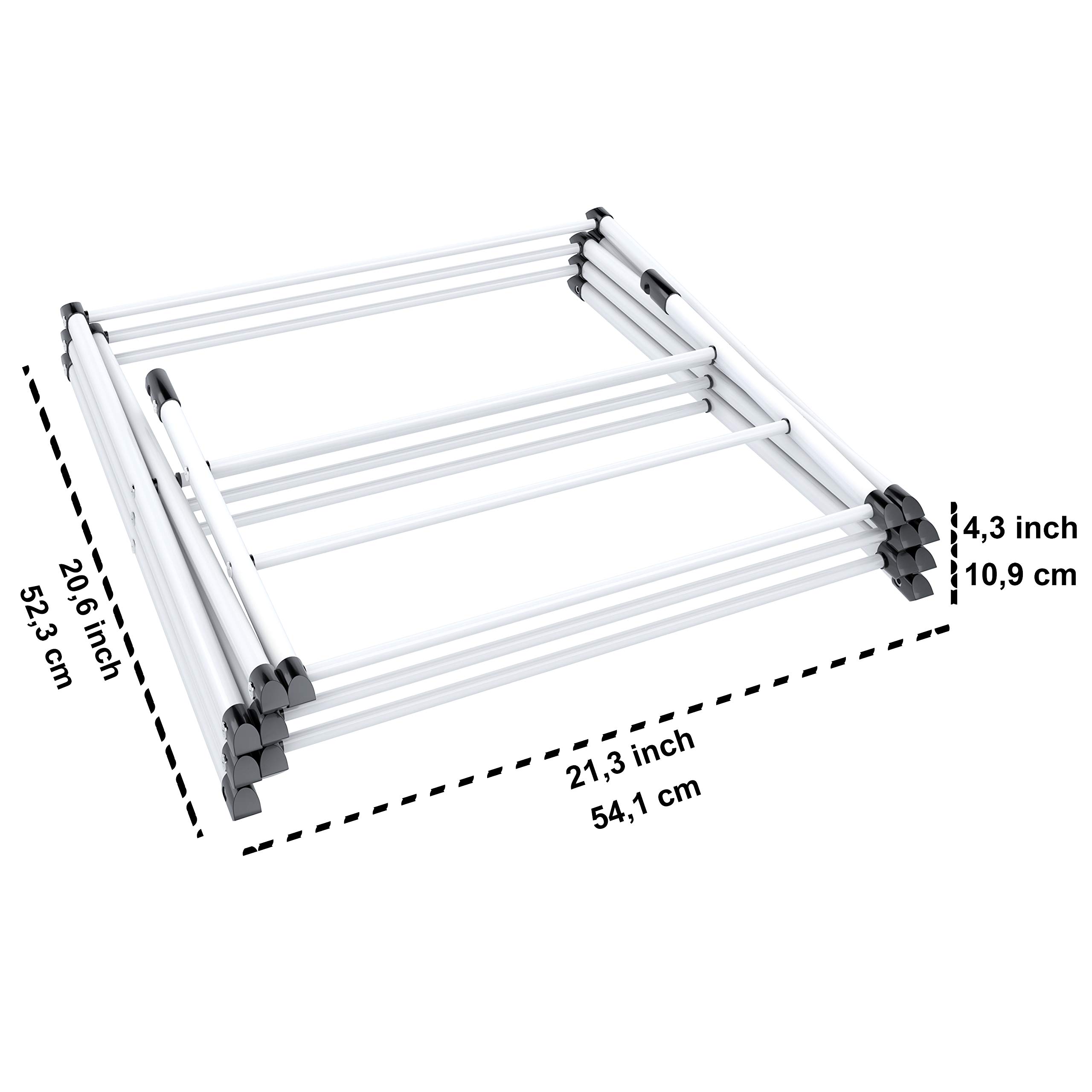 Foldable Clothes Drying Rack - Space Saving Laundry Airer for Indoor & Outdoor Use - White Collapsible Garment Organizer - Perfect for Apartments, Dorms, Travel & Small Spaces