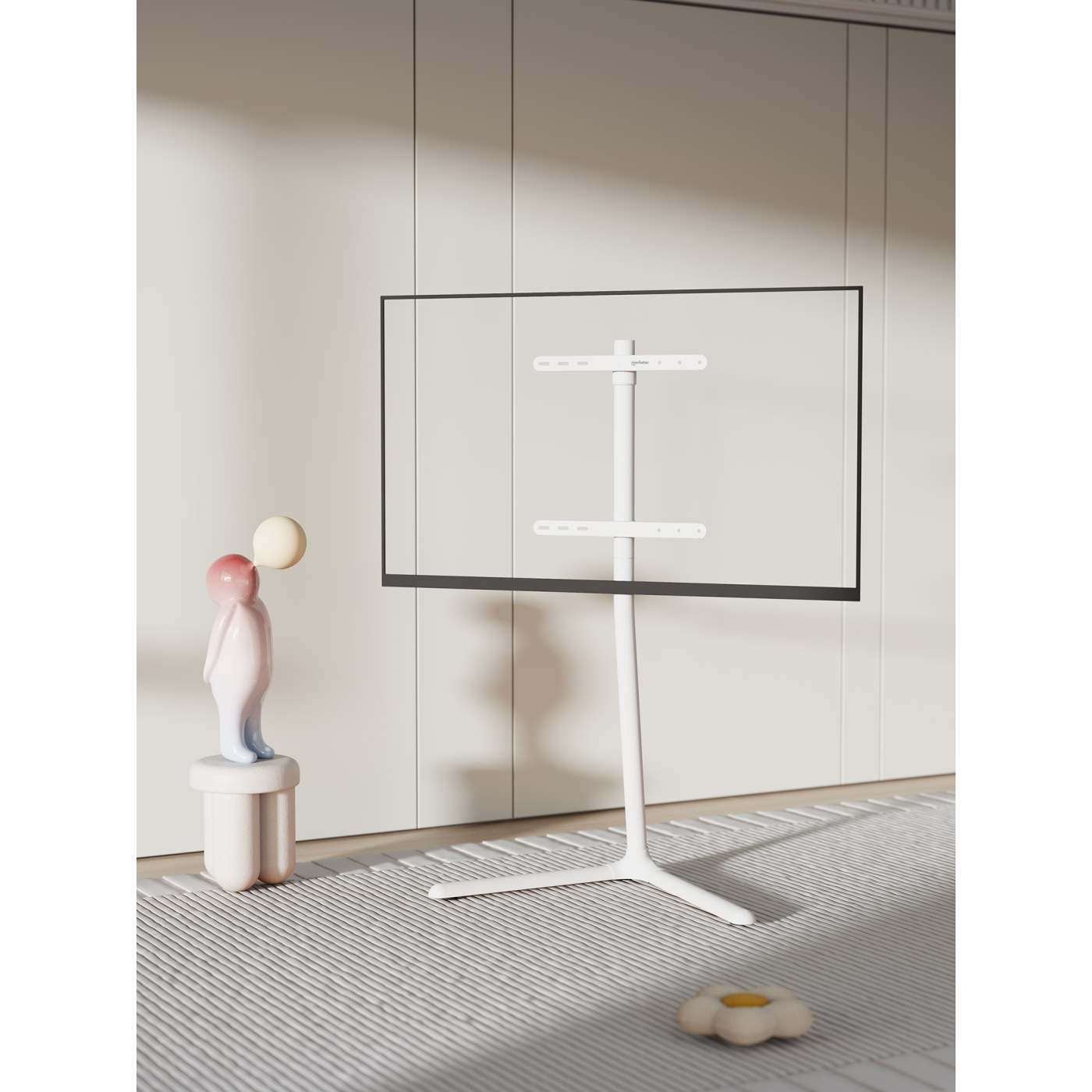 Adjustable Swivel TV Stand - Portable Height-Adjustable TV Mount for Living Room, Bedroom & Office - Universal Fit for 32-65 Inch Flat Screen TVs