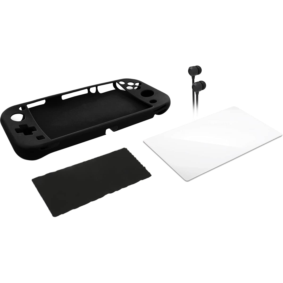 Nyko Premium Travel Kit for Nintendo Switch - Portable Gaming Case with Protective Glass Cover, Silicone Grip & Wired Earbuds - Perfect for Travel, Commuting & On-The-Go Gaming Accessories