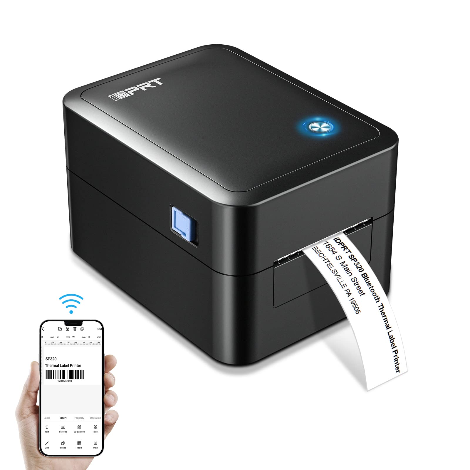 iDPRT Thermal Label Printer - Bluetooth & USB Barcode Printer for Small Business, 140pcs/min High Speed, No Bound Consumables, Customizable App, Multiple Label Sizes - Perfect for Shipping, Inventory & Retail Labeling