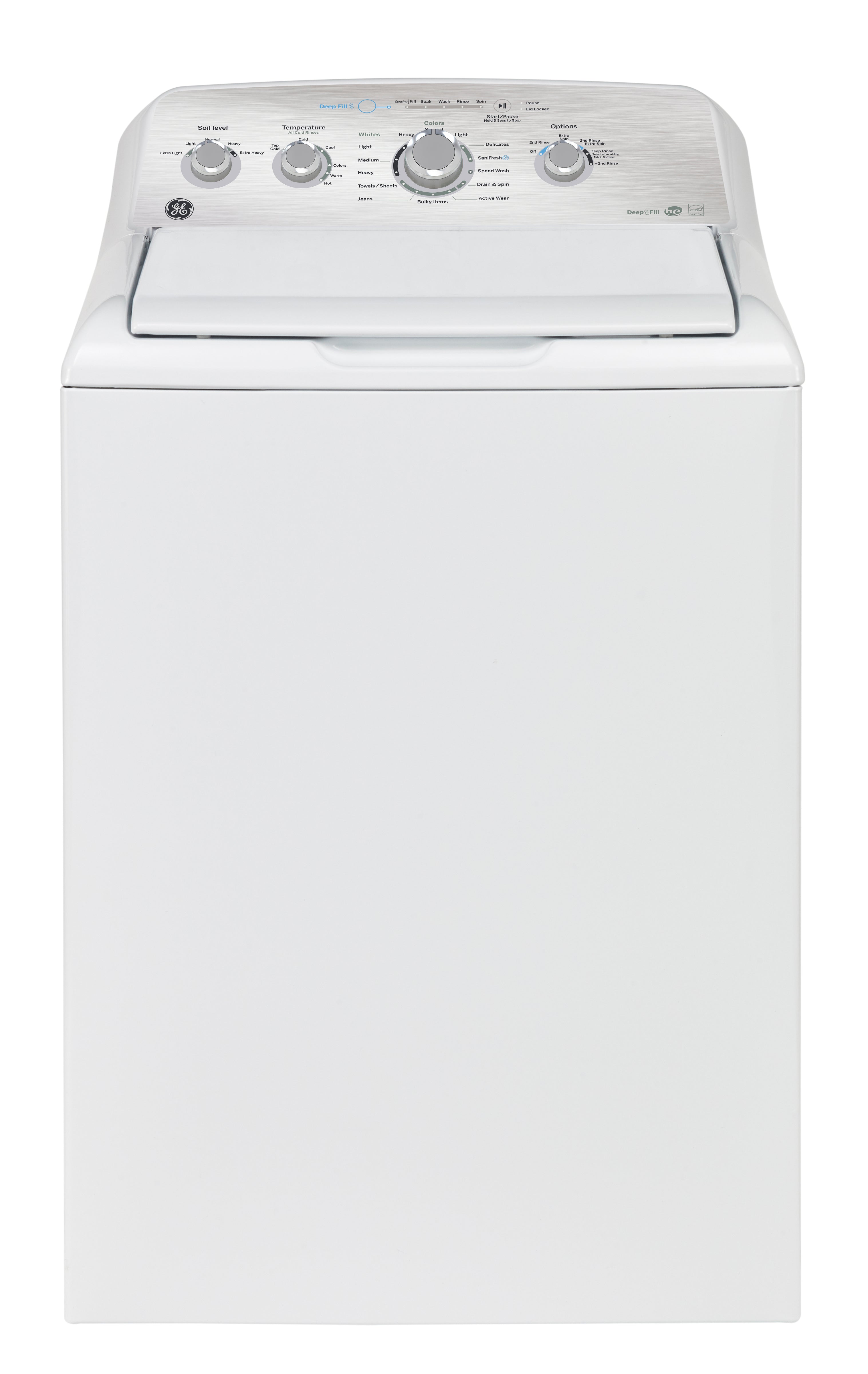 GE GTW550BMRWS 5.0 Cu. Ft. White Top Load Washer with SaniFresh Cycle - Perfect for Large Families & Allergy Sufferers - Removes 99.9% of Bacteria