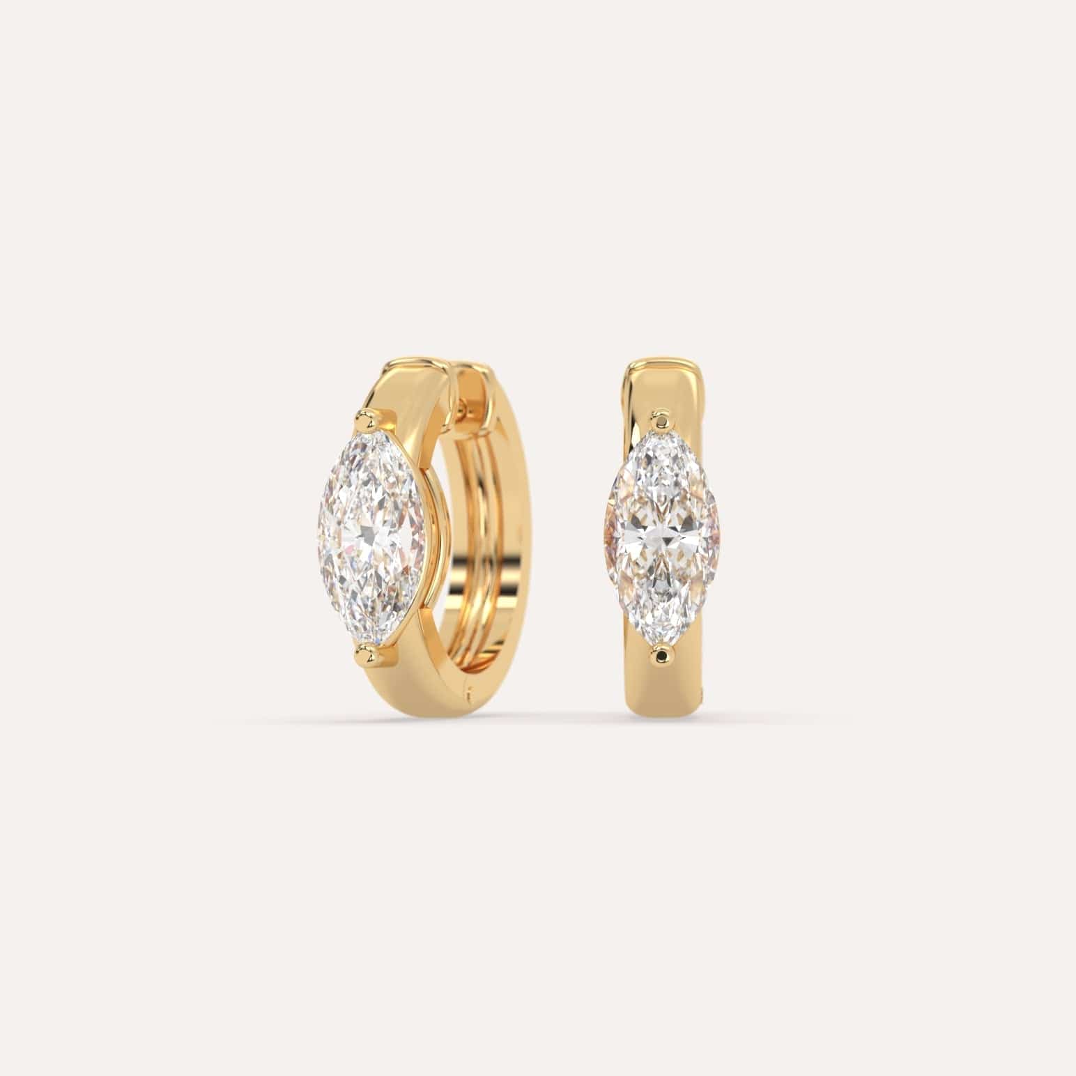 2 Carat Marquise Cut Diamond Hoop Earrings - 14K White Gold Dangle Earrings for Women - Perfect for Weddings, Anniversaries & Special Occasions