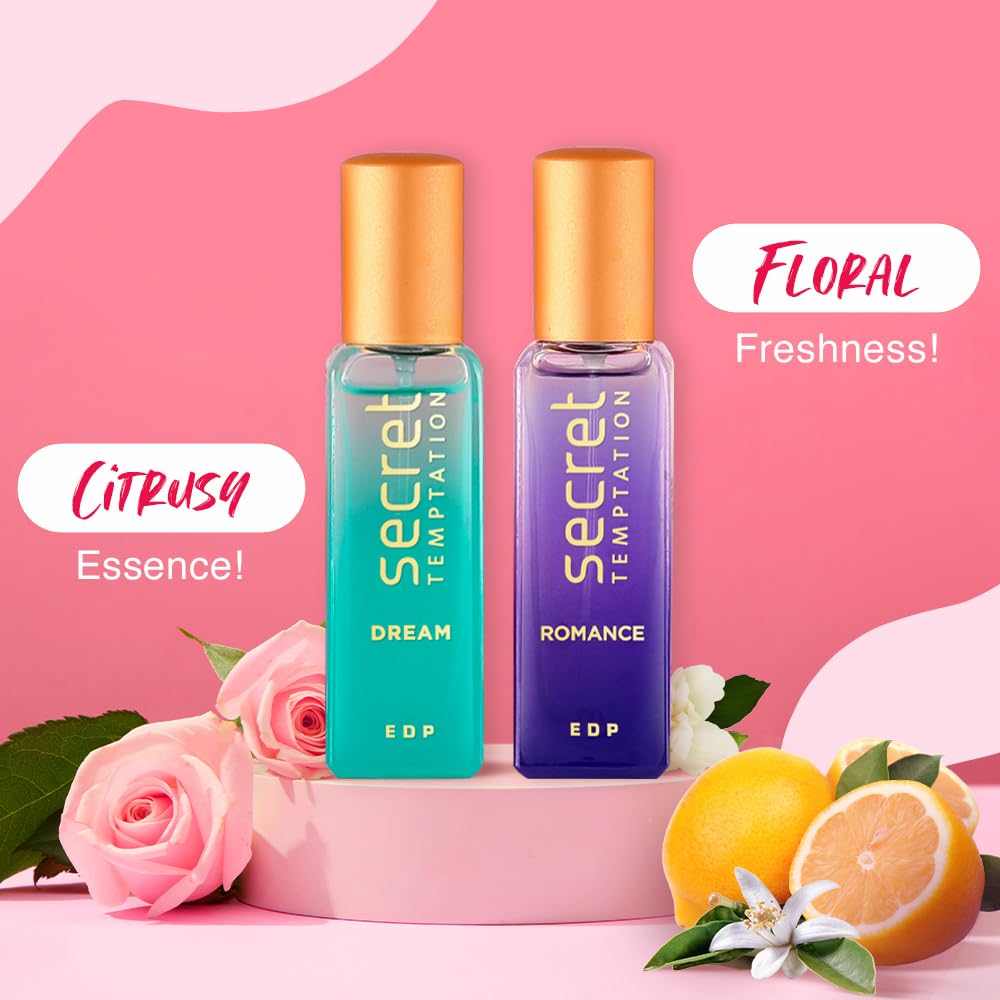 Secret Temptation Perfume Gift Set for Women - 3 x 20ml Luxury Eau De Parfum | Long Lasting Fragrance with Floral & Fruity Notes | Perfect Birthday, Anniversary & Valentine's Day Gift for Her | Home, Office & Evening Wear Scent