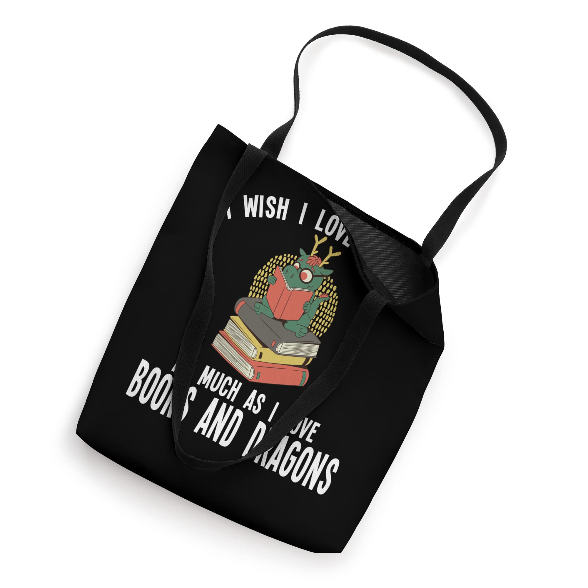Book Dragon Tote Bag - Cute Literary Book Lover Gift for Readers & Writers - Perfect for Library Visits, Bookstore Trips & Reading Nook