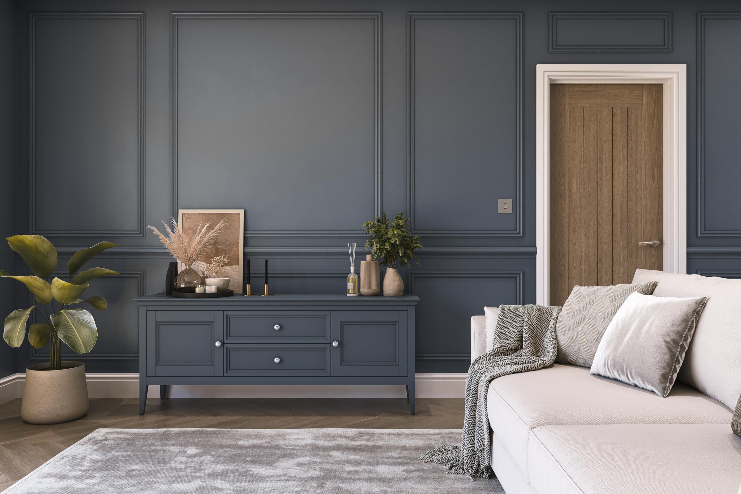 Hemway Navy Blue Chalk Paint 1L - Matt Finish for Furniture & Walls - DIY Home Upcycling