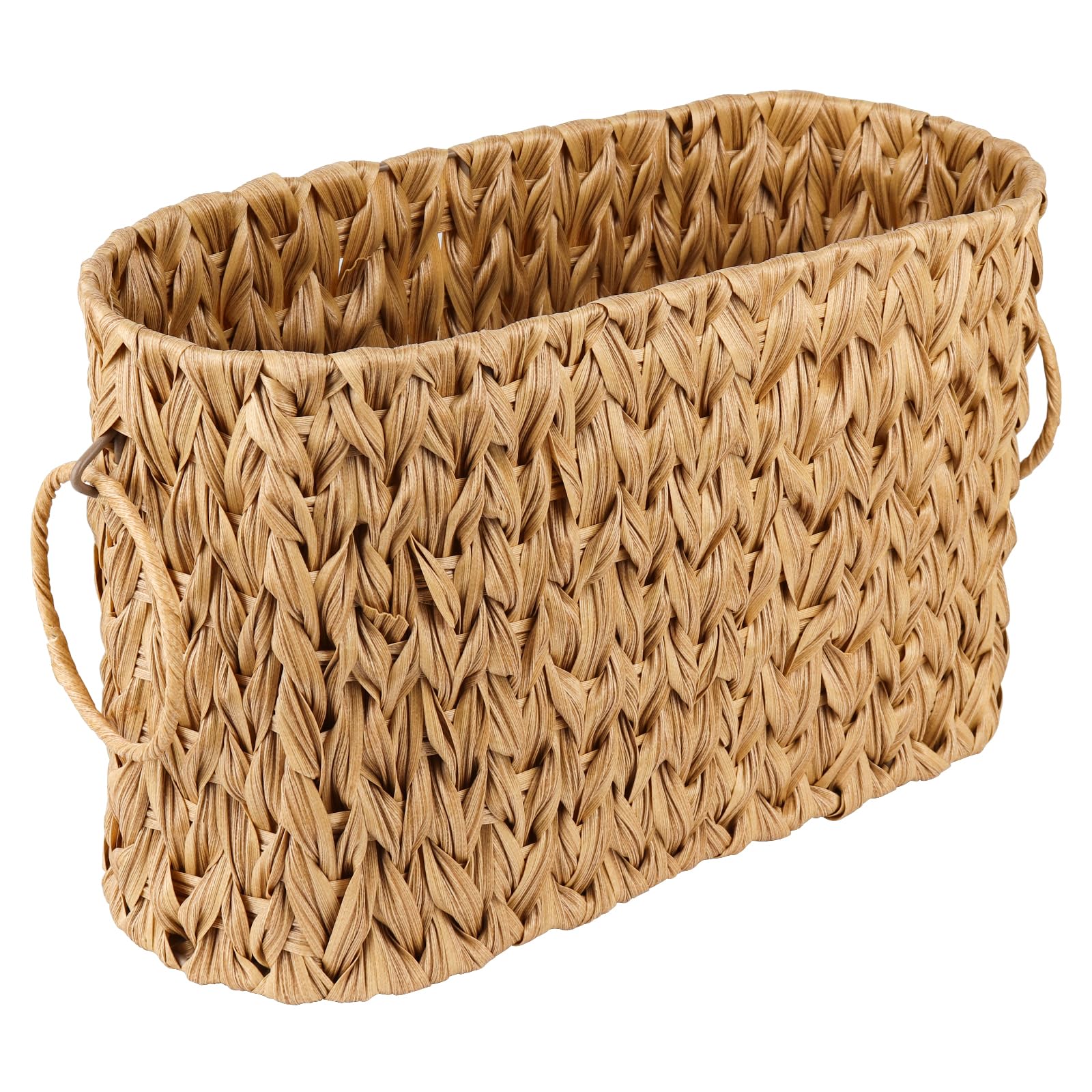 Wicker Toilet Paper Storage Basket for 6 Mega Rolls - Natural Bathroom Organizer with Paper Holder | Perfect for Small Bathrooms, Powder Rooms & Vanity Storage