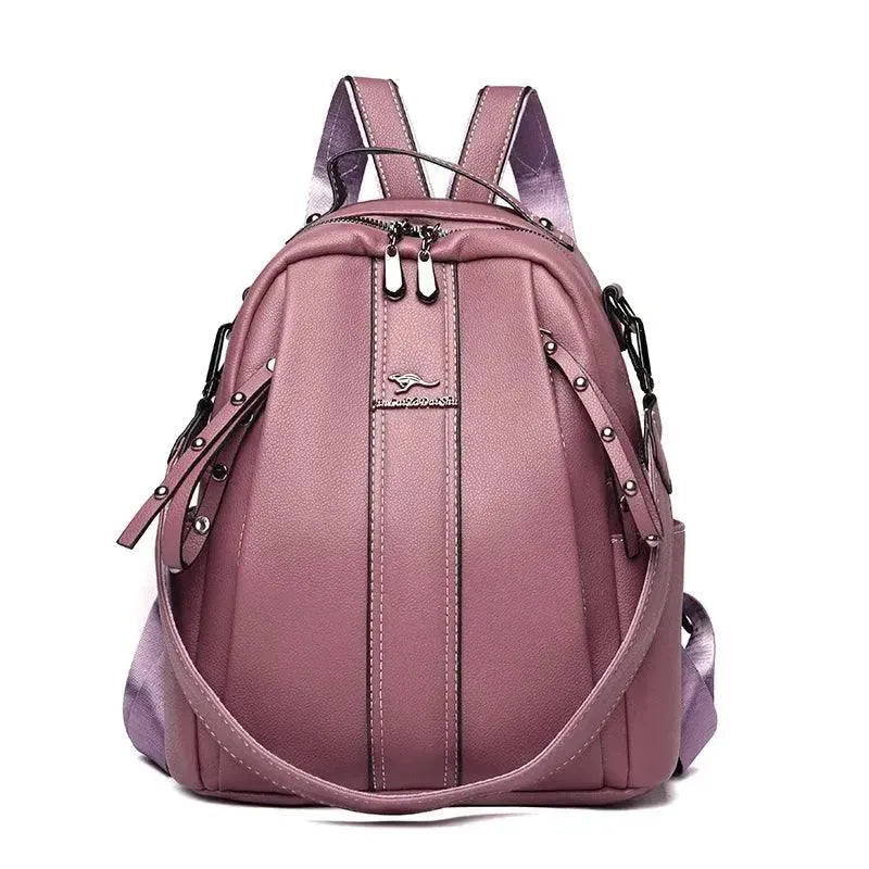 Premium Genuine Leather Women's Backpack Purse - Fashionable & Durable Handbag for Work, Travel & Daily Use