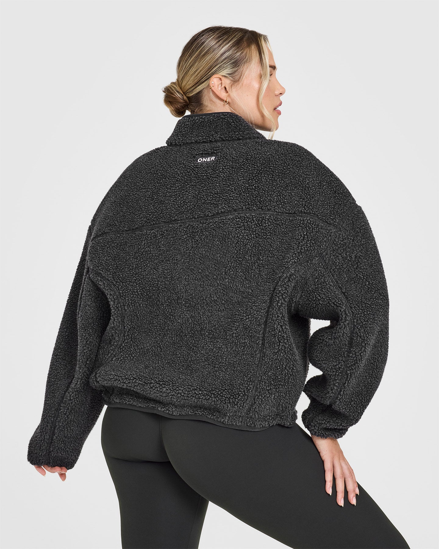 Washed Grey Zip Through Fleece Jacket for Men & Women - Lightweight Warm Winter Coat for Outdoor Hiking, Camping, and Casual Wear