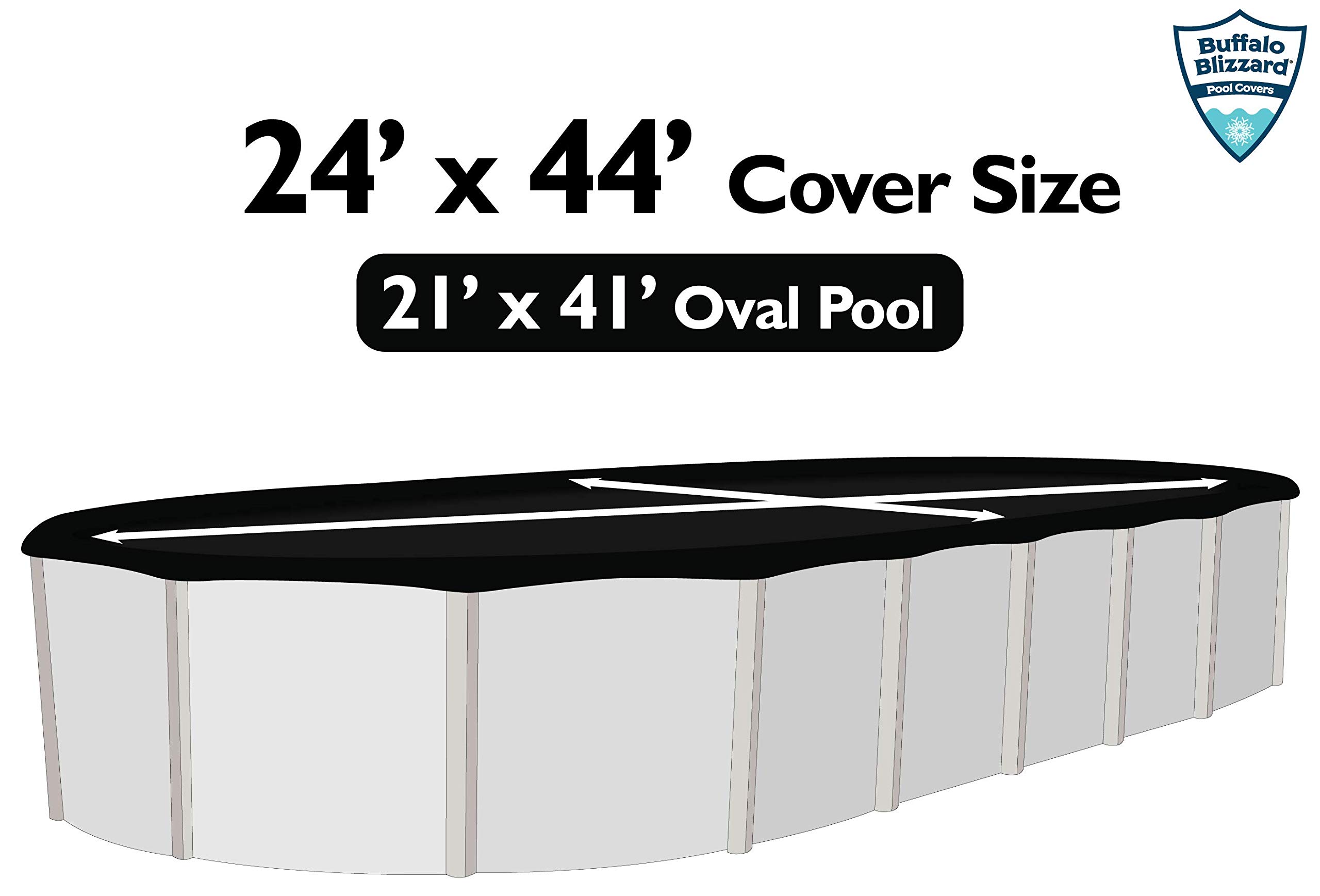 Buffalo Blizzard 21x41 ft Oval Above Ground Pool Cover - Heavy Duty Reversible Winter Pool Cover (Blue/Black) with UV Protection | Shields from Debris & Harsh Weather | Perfect for Winter Storage & Seasonal Protection