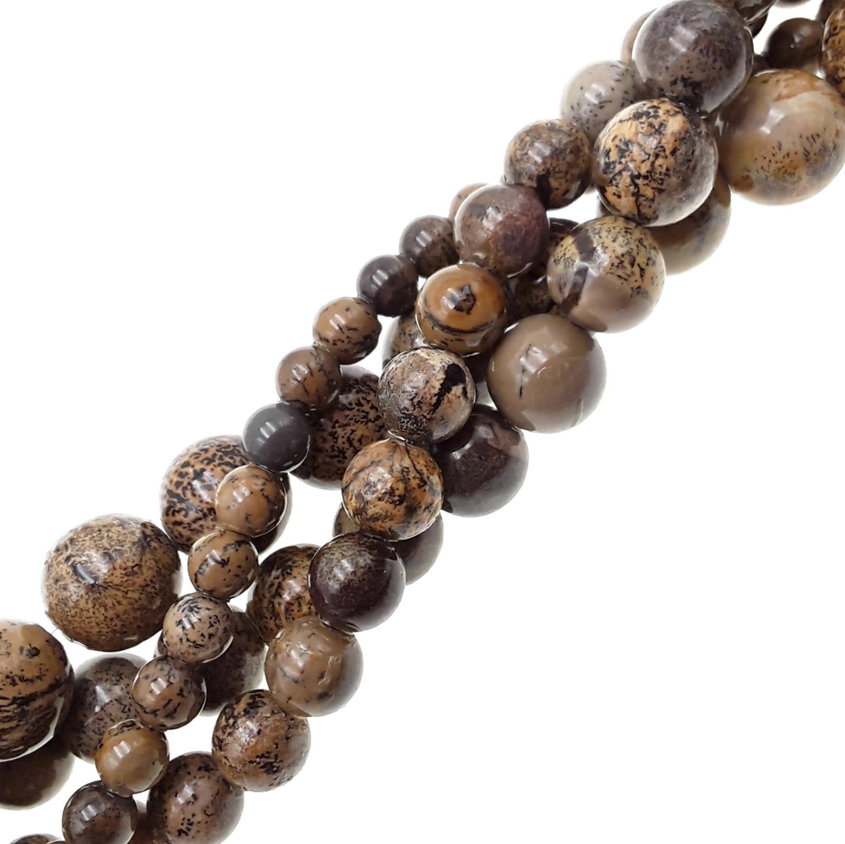 Natural Coffee Bean Jasper Smooth Round Beads 4mm 6mm 8mm 10mm 12mm 15.5 Inch Strand for Jewelry Making, DIY Bracelets & Necklaces - Healing Stone Beads for Meditation & Spiritual Gifts