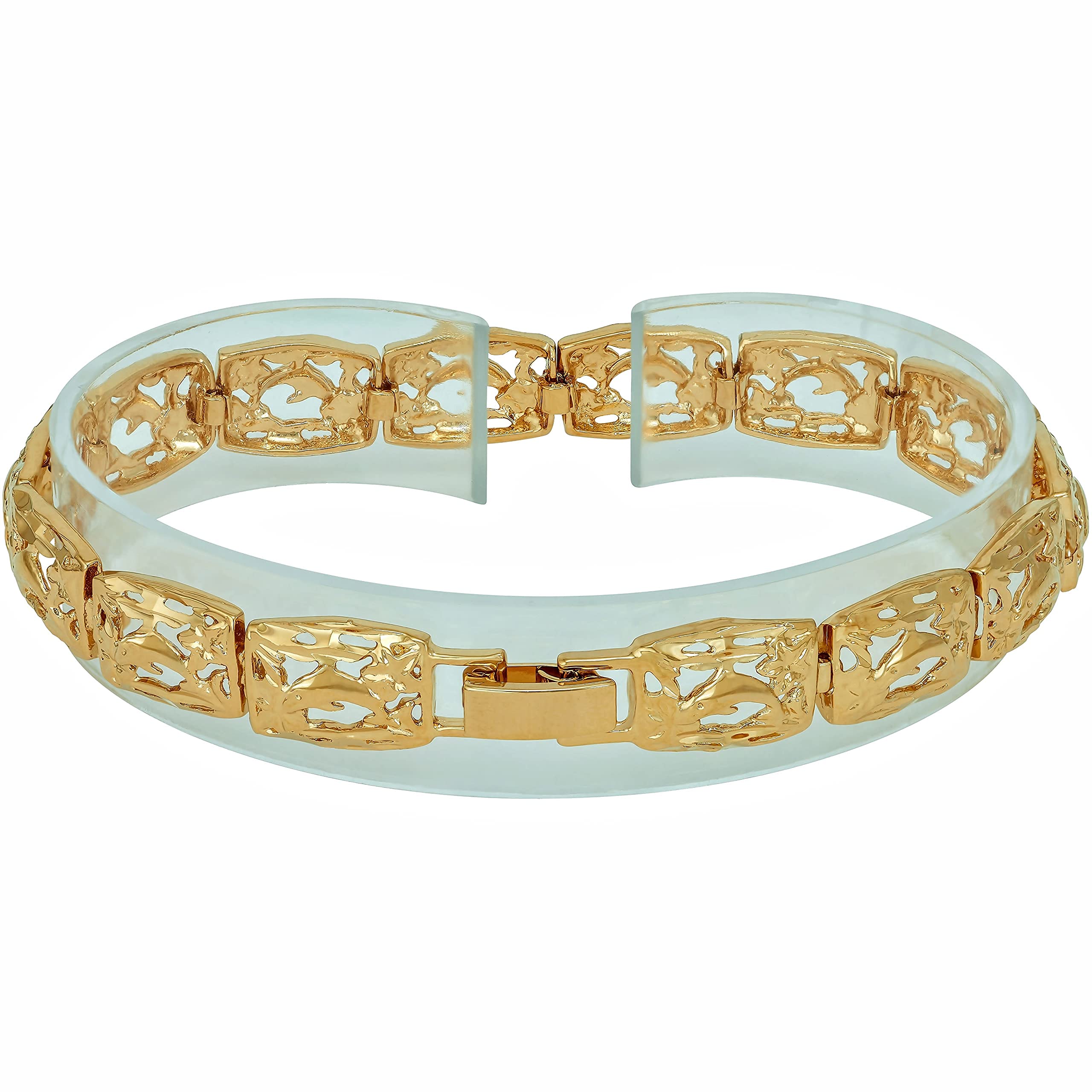 LIFETIME JEWELRY 24k Real Gold Plated Dolphin Charm Bracelet for Women & Teens - Perfect Gift for Birthday, Anniversary & Everyday Wear