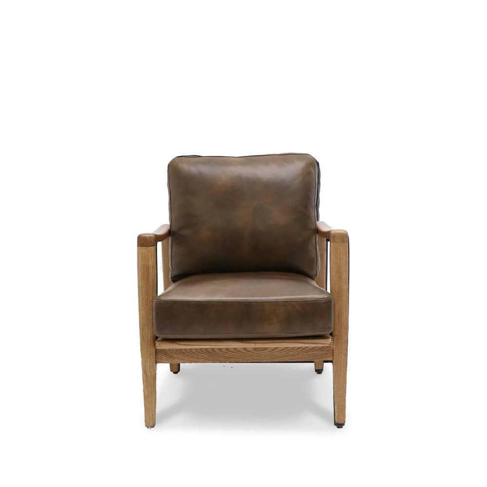 Reid Leather Armchair - Premium Genuine Leather Lounge Chair for Living Room, Office & Study - Pre Order Now for Elegant Home Decor
