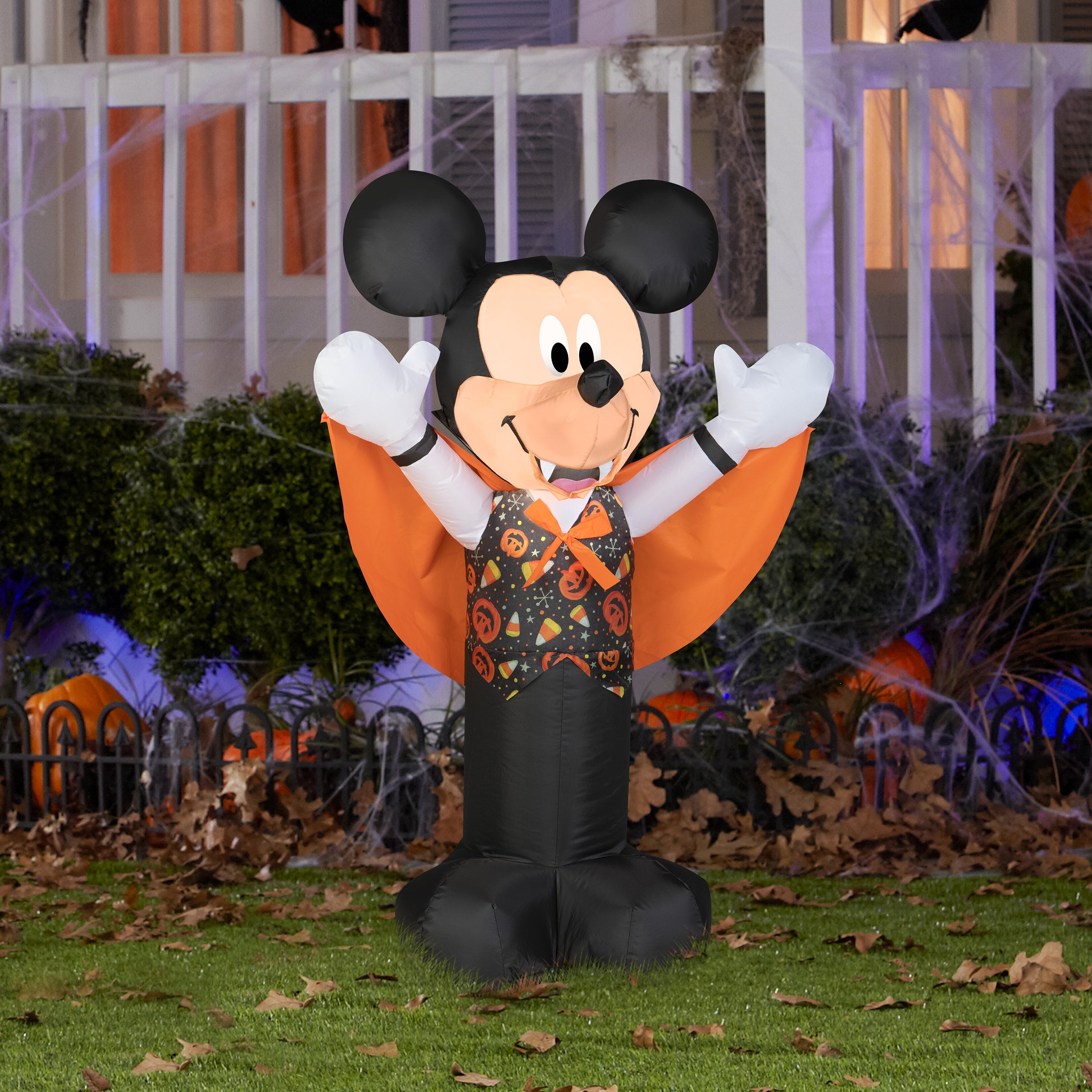 42 Inch Halloween Vampire Mickey Mouse Inflatable Outdoor Decoration for Yard, Lawn, and Party Decor - Spooky Disney-Inspired Halloween Decorations for Home and Garden
