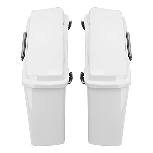 Premium White Hard Saddlebags with Latch Keys & Carpet Liners - Compatible with Harley Touring, Road Glide, Road King, Street Glide, Electra Glide Ultra Class (1994-2013) - Perfect for Long-Distance Rides, Storage & Motorcycle Customization