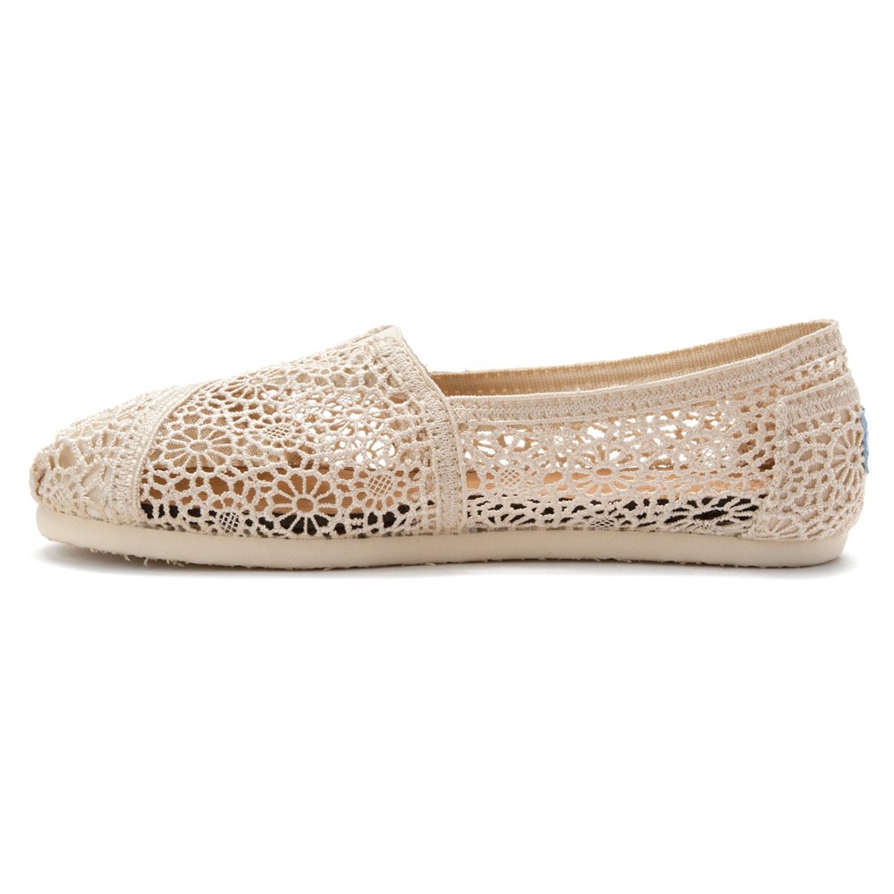 TOMS Classics Crochet Women's Slip-On Shoes - Comfortable & Stylish Espadrilles for Casual Wear, Beach, and Summer Outfits