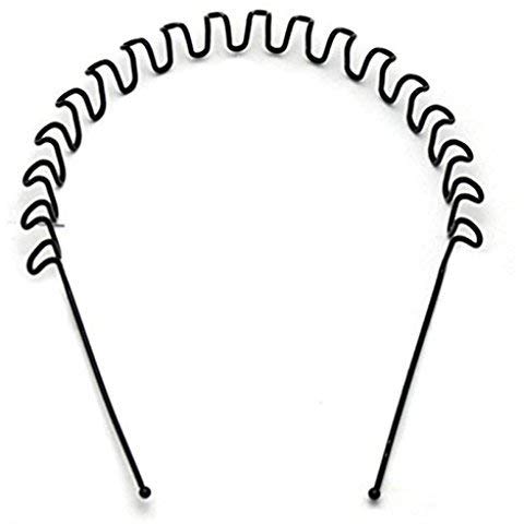 CHANDERKASH Set of 3 Unisex Black Wavy Hair Bands - Zigzag Wave Hair Accessories for Men & Women | Perfect for Sports, Workouts, and Everyday Styling