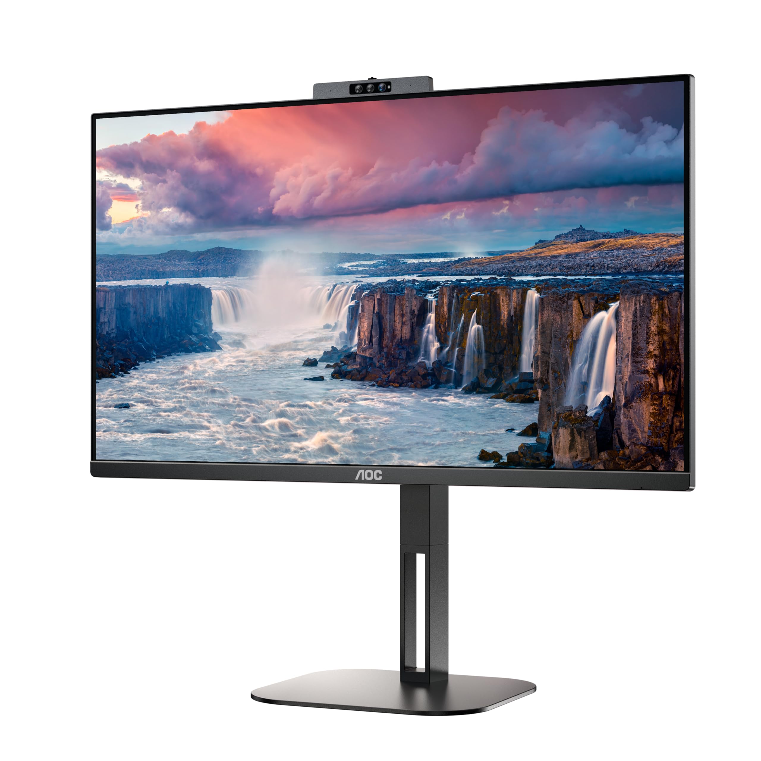 AOC 24V5CW 24 Inch FHD Monitor - 75Hz IPS Panel, USB-C Connectivity, Built-in Webcam with Windows Hello, Low Blue Light Technology, Integrated Speakers (1920x1080 @75Hz, 300cd/m²) - Perfect for Home Office, Gaming & Entertainment