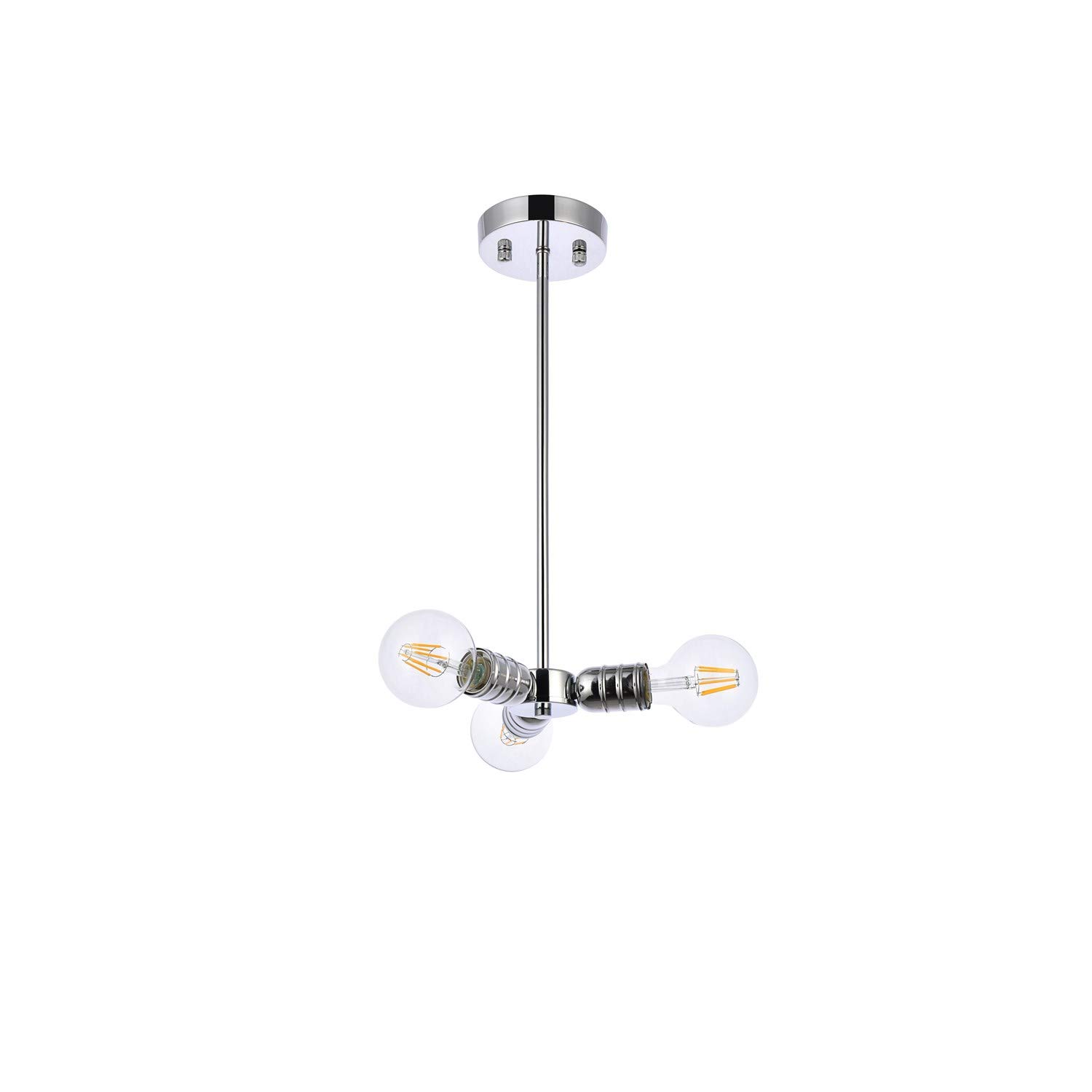 Reyes 3-Light Chrome Pendant Lighting Fixture - Modern Ceiling Light for Kitchen Island, Dining Room & Bedroom