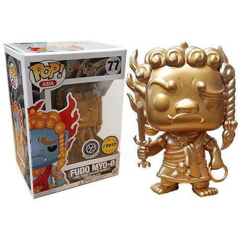 Asia Pop! Vinyl Figure Gold Fudo Myo O (Chase) - Limited Edition Collectible Anime Statue from Legendary Creatures and Myths Series #77 - Perfect for Anime Fans, Gift Giving, and Home Decor Display