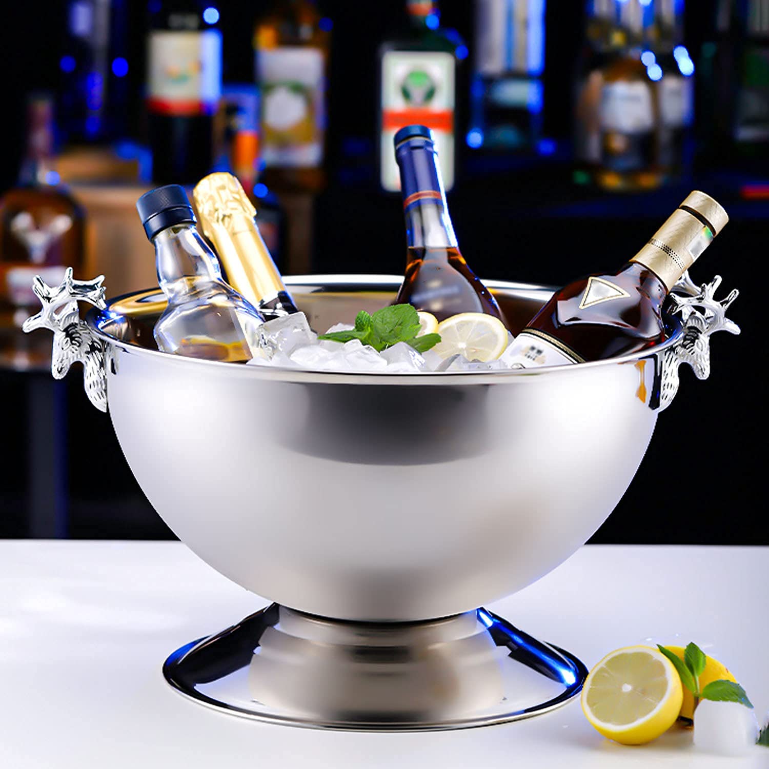 13.5L Stainless Steel Ice Bucket - Large Metal Drink Chiller for Beer, Wine & Cocktails | Perfect for Parties, Weddings & Home Bars | Gift Basket & Candy Storage