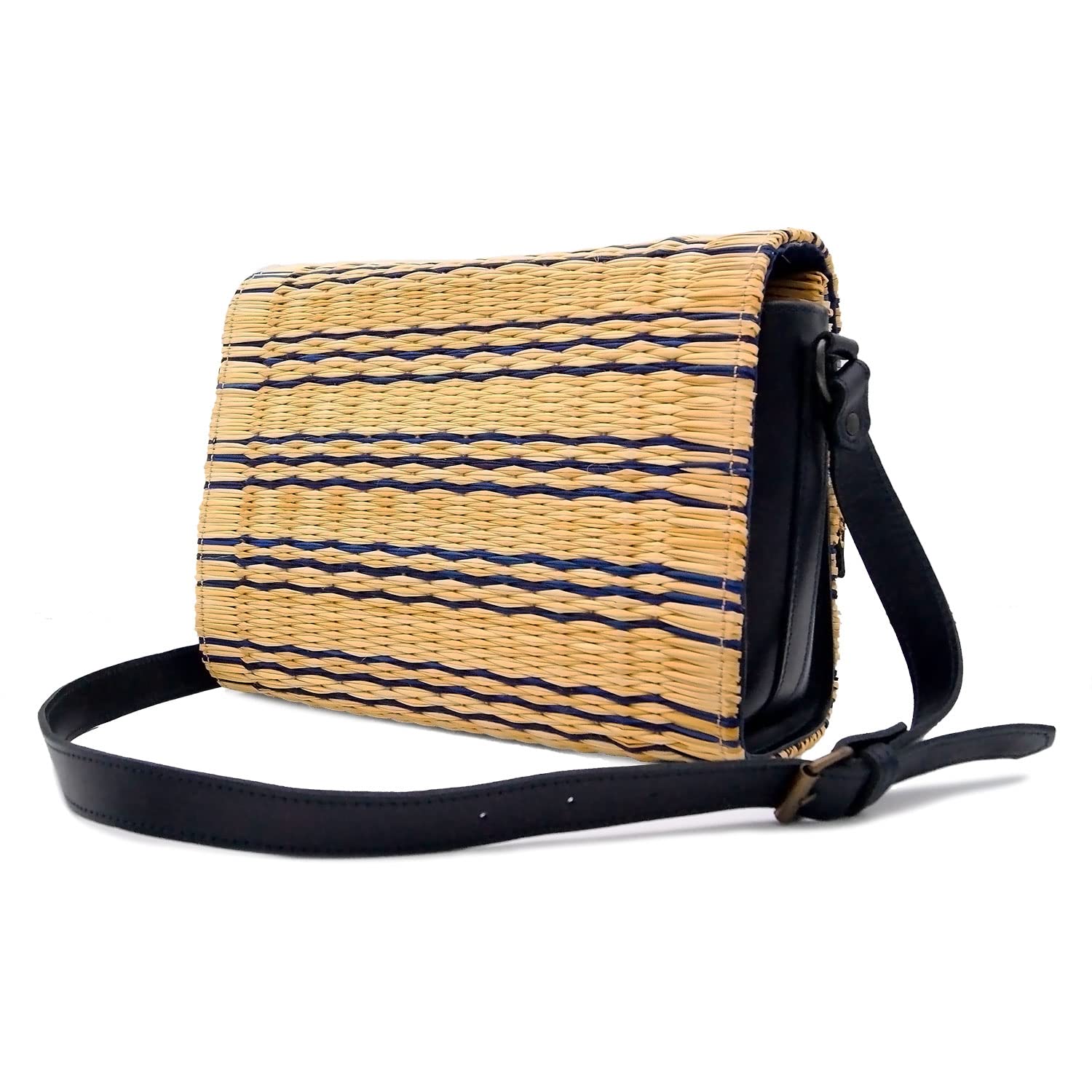 Handmade Wicker Vegan Straw Basket Bag for Women - Eco-Friendly Beach Tote & Summer Purse - Perfect for Picnics, Shopping & Vacation - Made in Portugal