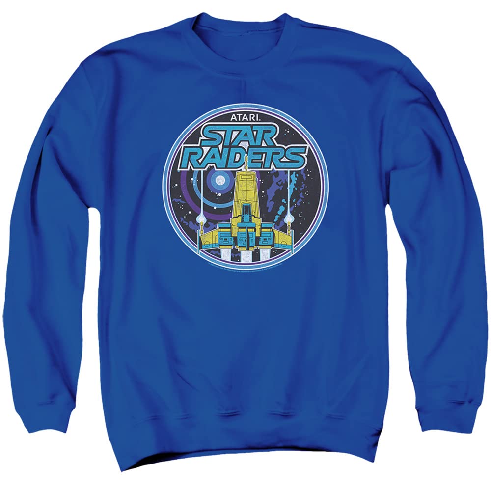 Atari Retro Gaming Badge Unisex Adult Crewneck Sweatshirt for Men & Women - Comfortable Casual Wear for Gamers & 80s Nostalgia Fans