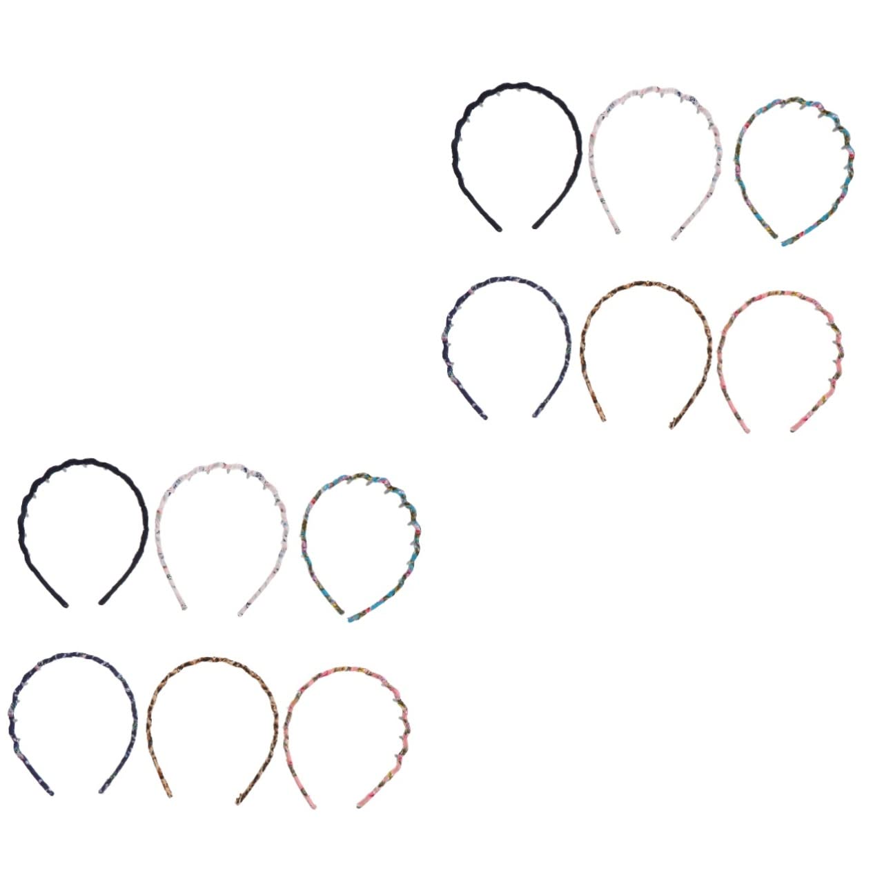 12 Pcs Leopard Print Wavy Toothed Headbands - Plastic Hair Cuffs & Hoops for Girls, Women | Hair Accessories for Engagement, Makeup, Salon Styling & Everyday Fashion