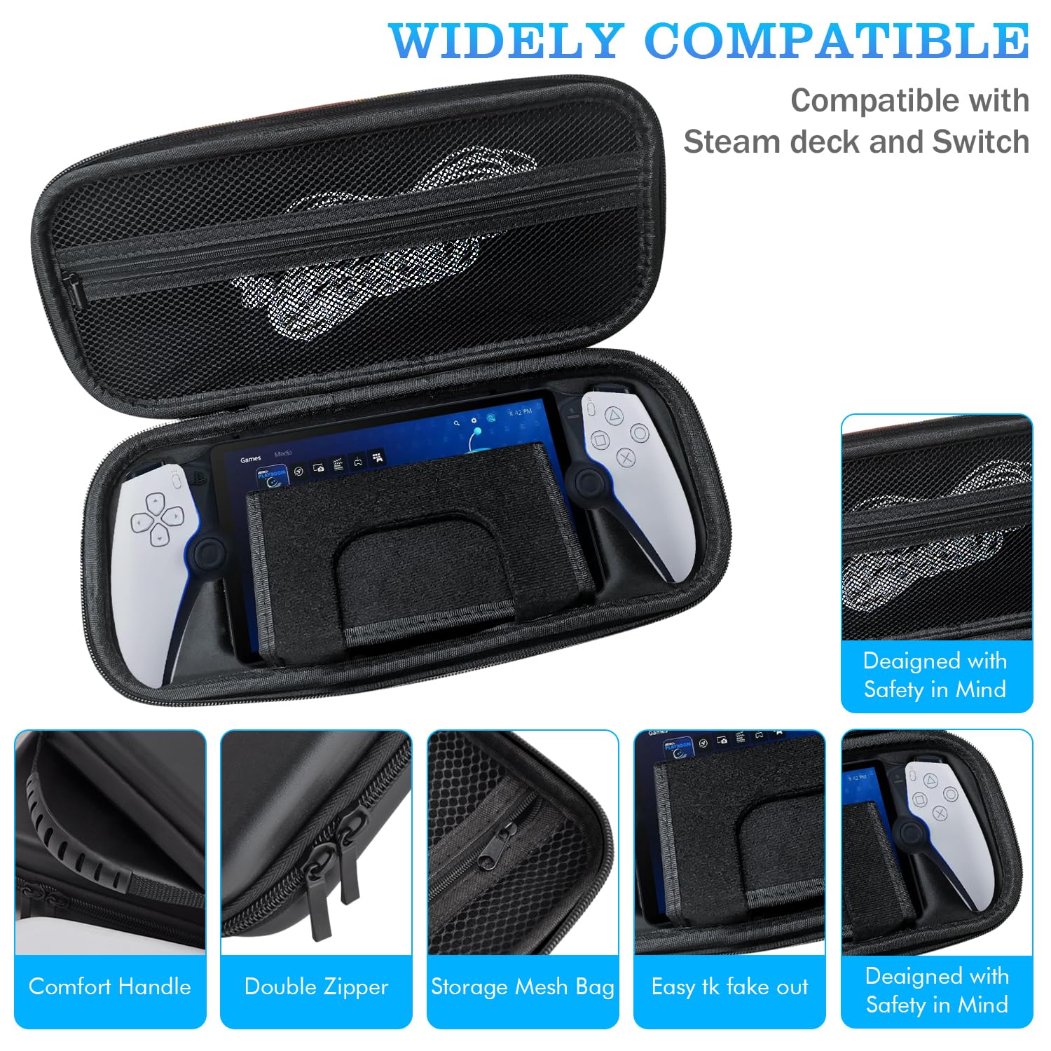 Premium Hard Shell Travel Case for PlayStation Portal Remote Player - Protective Storage Bag Compatible with PS5 Accessories, Durable & Lightweight for Gaming On The Go, Travel & Home Use