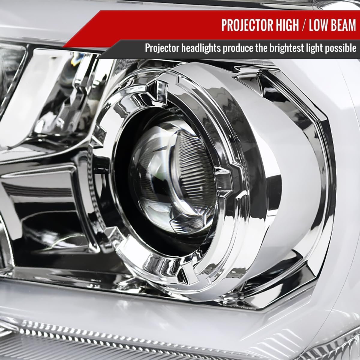 Toyota Tacoma 2012-2015 LED DRL Projector Headlights - Clear Lens Light Bar for Enhanced Visibility & Style | Perfect for Off-Roading, Night Driving & Custom Truck Upgrades