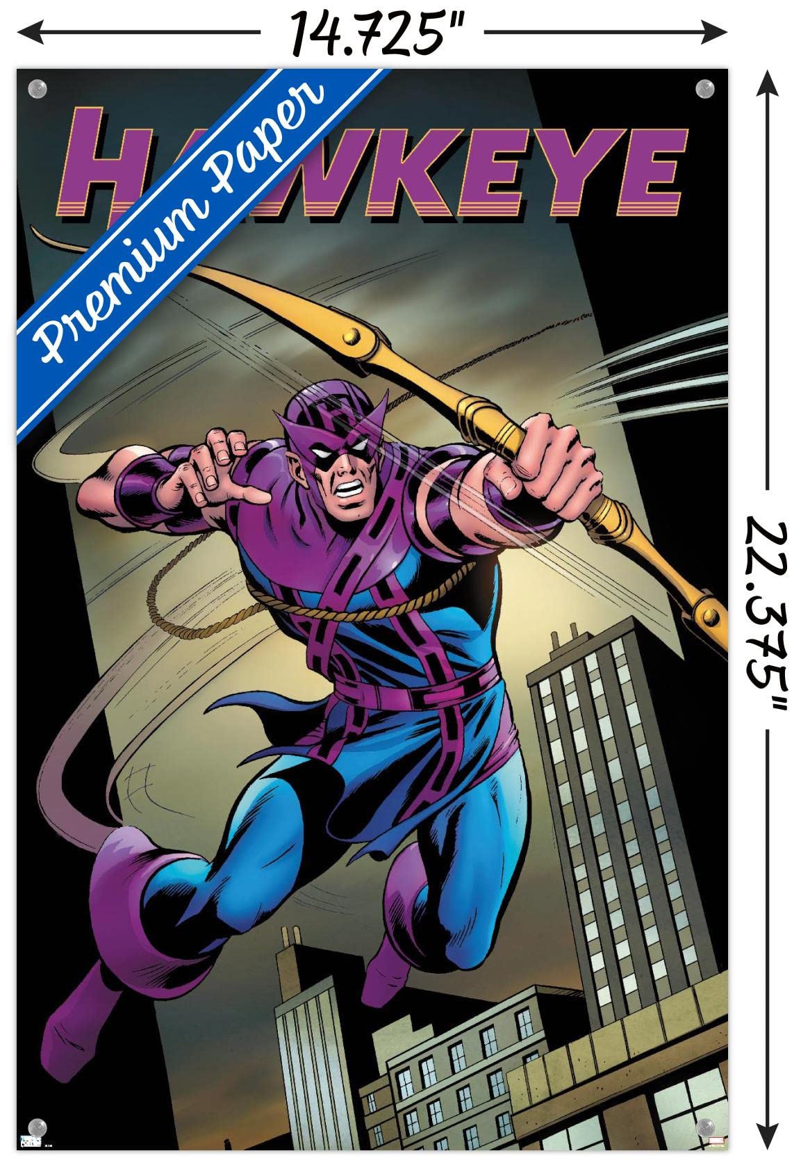 Marvel Hawkeye Freefall #1 Premium Wall Poster with Push Pins - Perfect for Comic Book Fans, Home Decor & Office Display