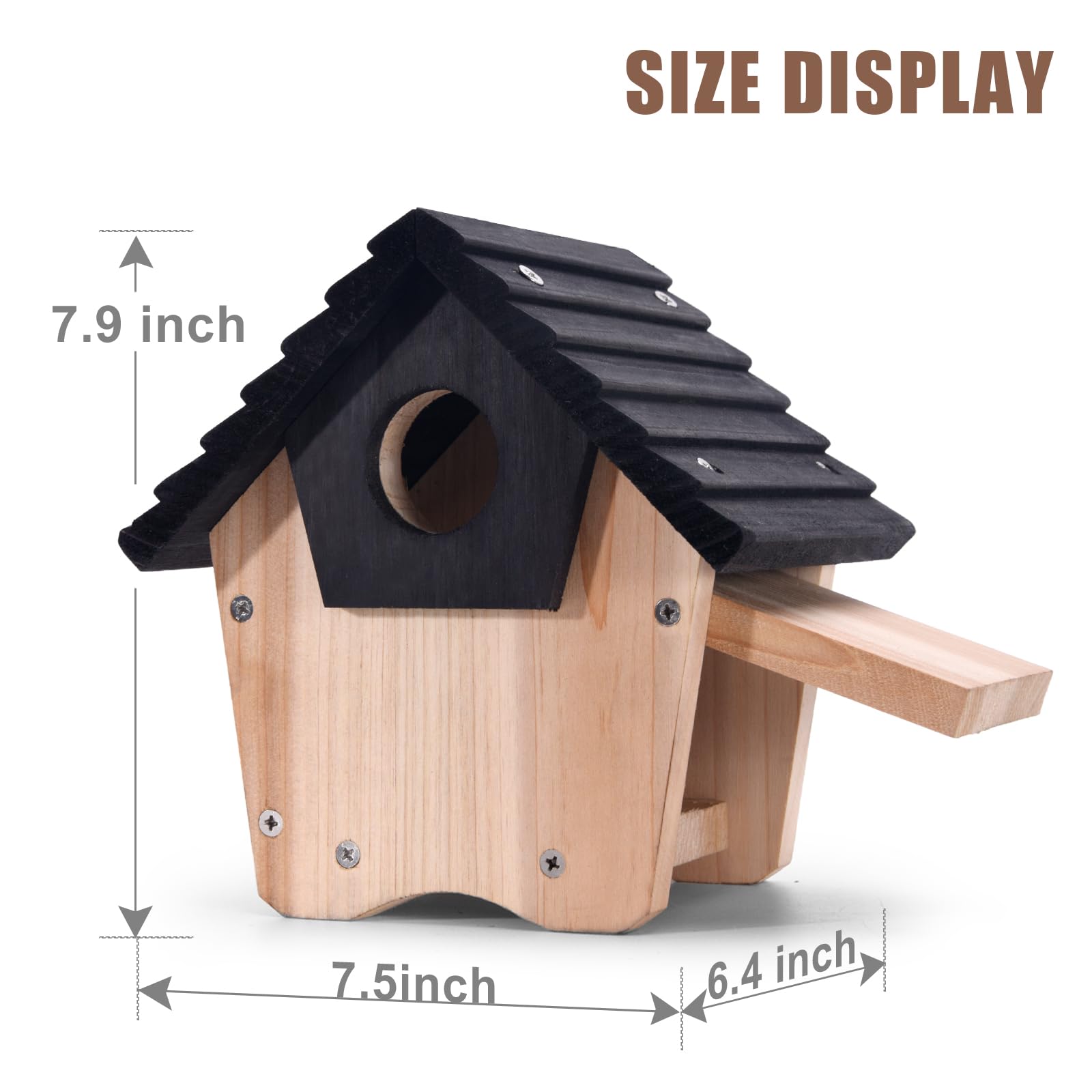 Wooden Bluebird House with Predator Guard - Outdoor Hanging Birdhouse for Wild Birds, Garden, Backyard & Courtyard - Perfect for Bird Watching & Nature Lovers