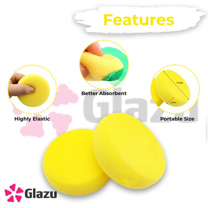 GLAZU Premium Yellow Painting Sponge - Smooth & Even Paint Application, Easy to Clean, Reusable (2-Pack) - Perfect for Walls, Furniture, DIY Crafts & Home Renovation Projects