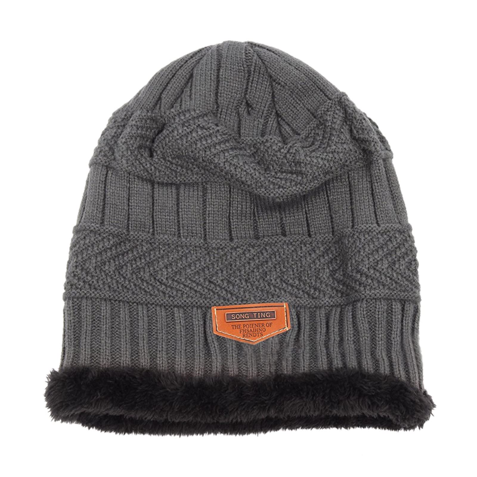 Stylish Fleece Contrast Color Knit Winter Hats for Women & Men - Warm Beanie & Scarf Set for Cold Weather, Outdoor Activities, and Fashion Accessories