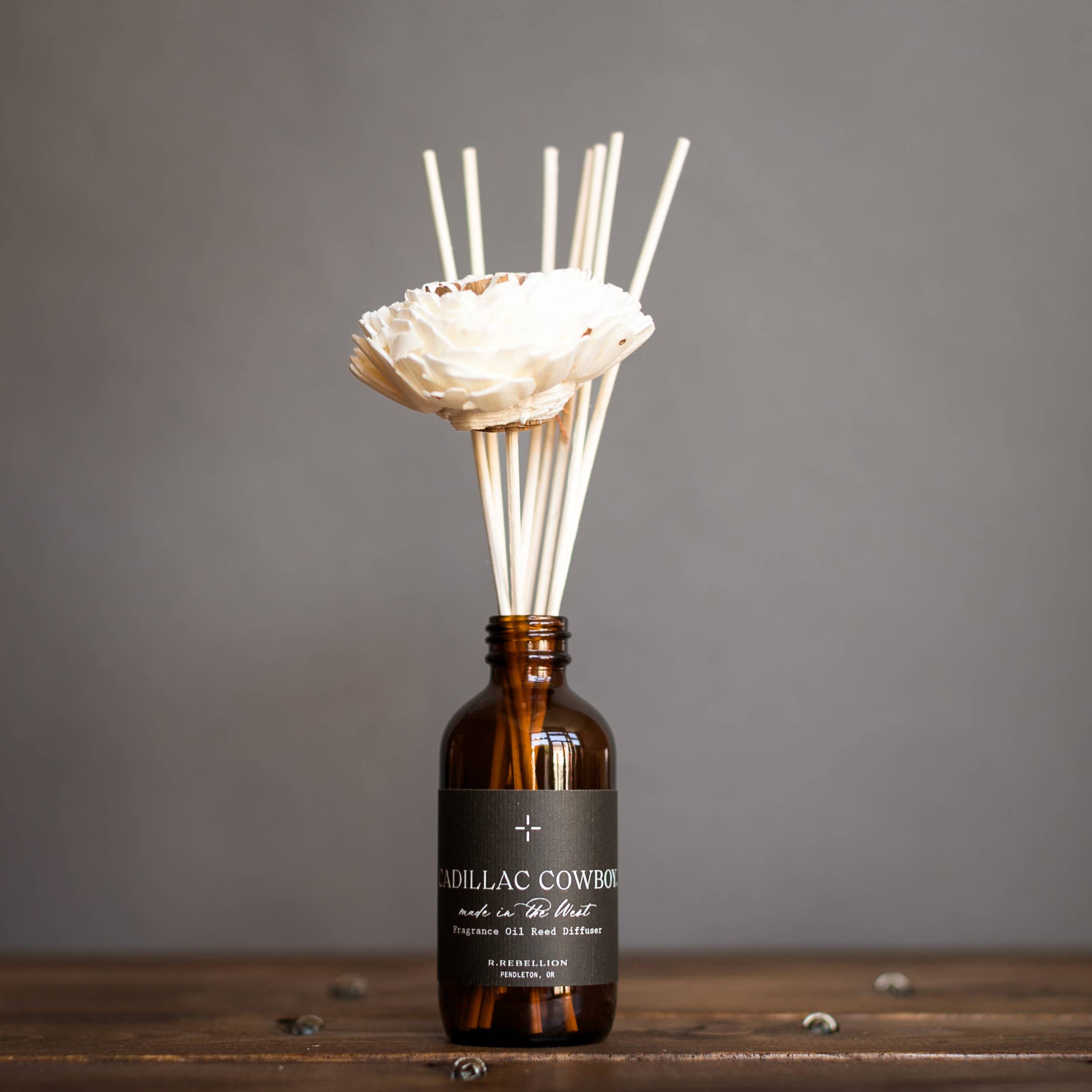 Cadillac Cowboy Reed Diffuser 4 oz - Premium Home Fragrance Oil with Rattan Sticks - Perfect for Living Room, Bedroom, Office & Bathroom Aromatherapy
