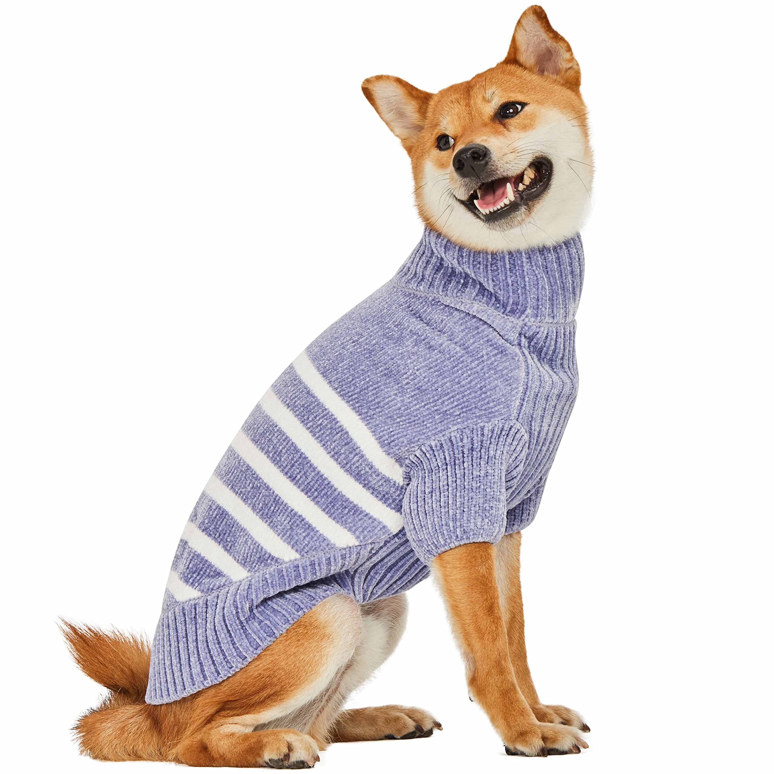 Blueberry Pet Ultra Soft Dog Sweater - Stonewash Blue Winter Coat for Small Dogs (10