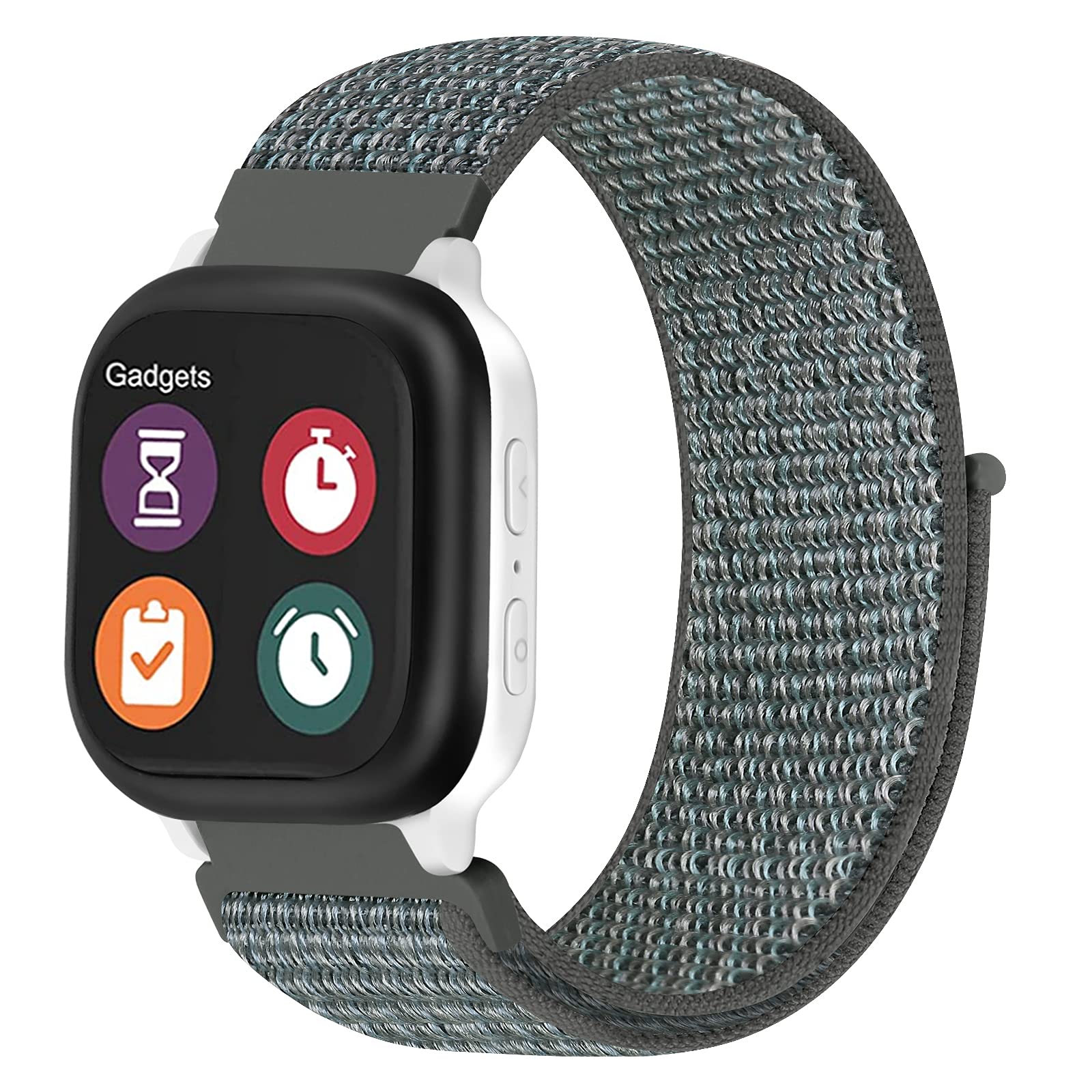 MHunter Kids Nylon Watch Band - 20mm Soft Breathable Sport Hook Loop Strap for Gizmo Watch 3 2 1 / Gabb Watch 3 2 1 / SyncUP Watch - Durable Replacement Smartwatch Bands for Boys & Girls - Perfect for School, Sports & Outdoor Activities