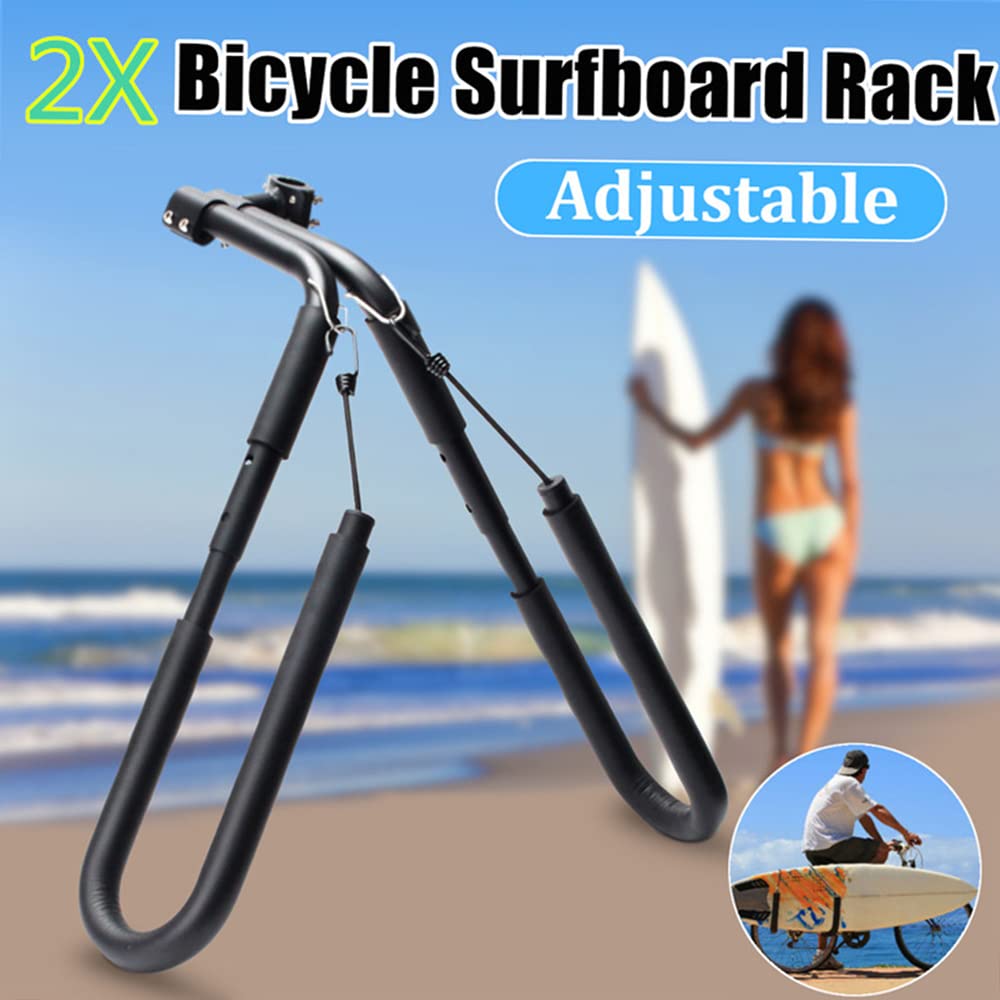 Tidyard Adjustable Anti-Slip Bike Surfboard Rack - Secure Carrier for Surfboards, Kiteboards & Skimboards - Perfect for Beach Commuting & Water Sports Adventures
