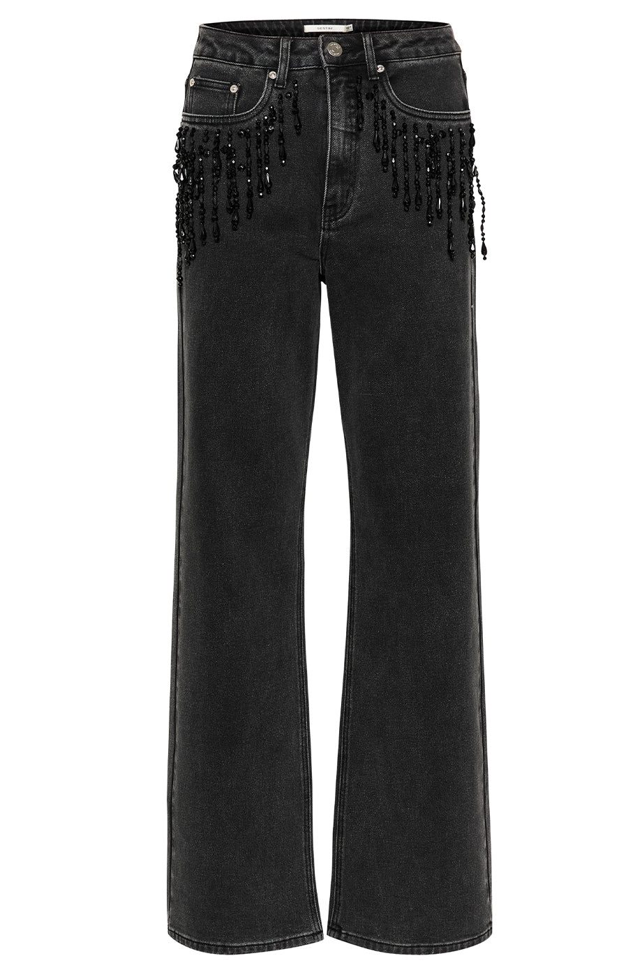 Gestuz Similina High Waist Skinny Jeans for Women - Charcoal Black Denim Pants, Stretch Comfort Fit, Trendy Casual & Office Wear